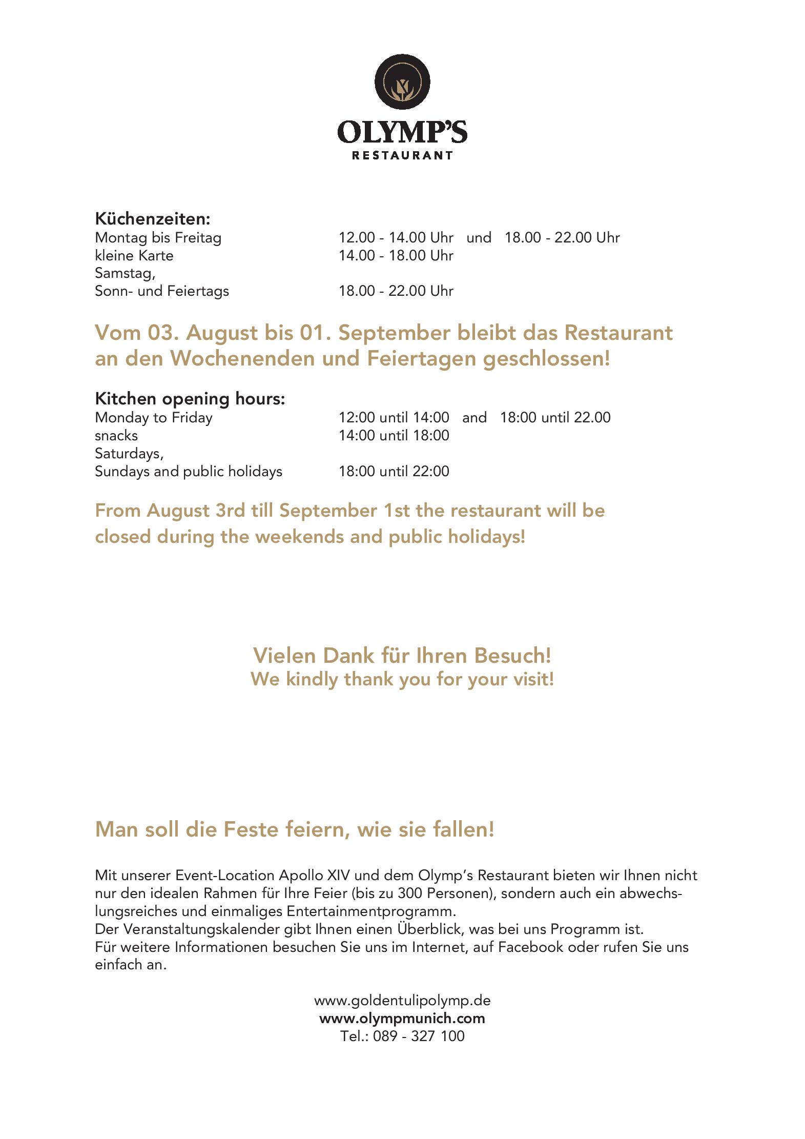 Speisekarte Olymp´s Restaurant in Eching, Seite 9