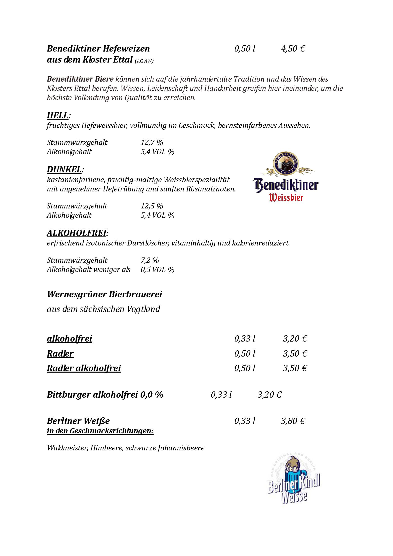 Speisekarte Hotel Lindenhof in Bad Schandau, Seite 11