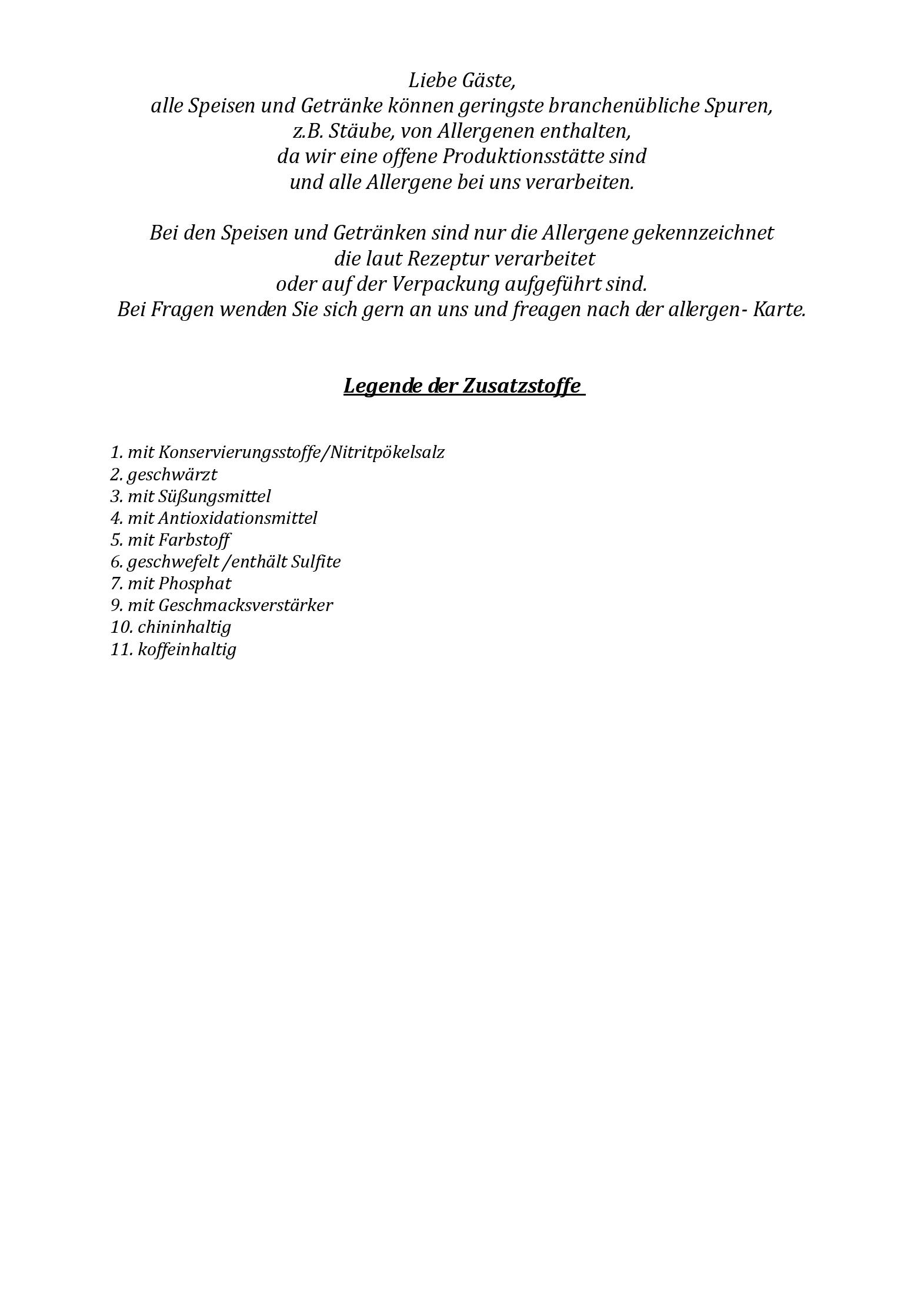 Speisekarte Hotel Lindenhof in Bad Schandau, Seite 2