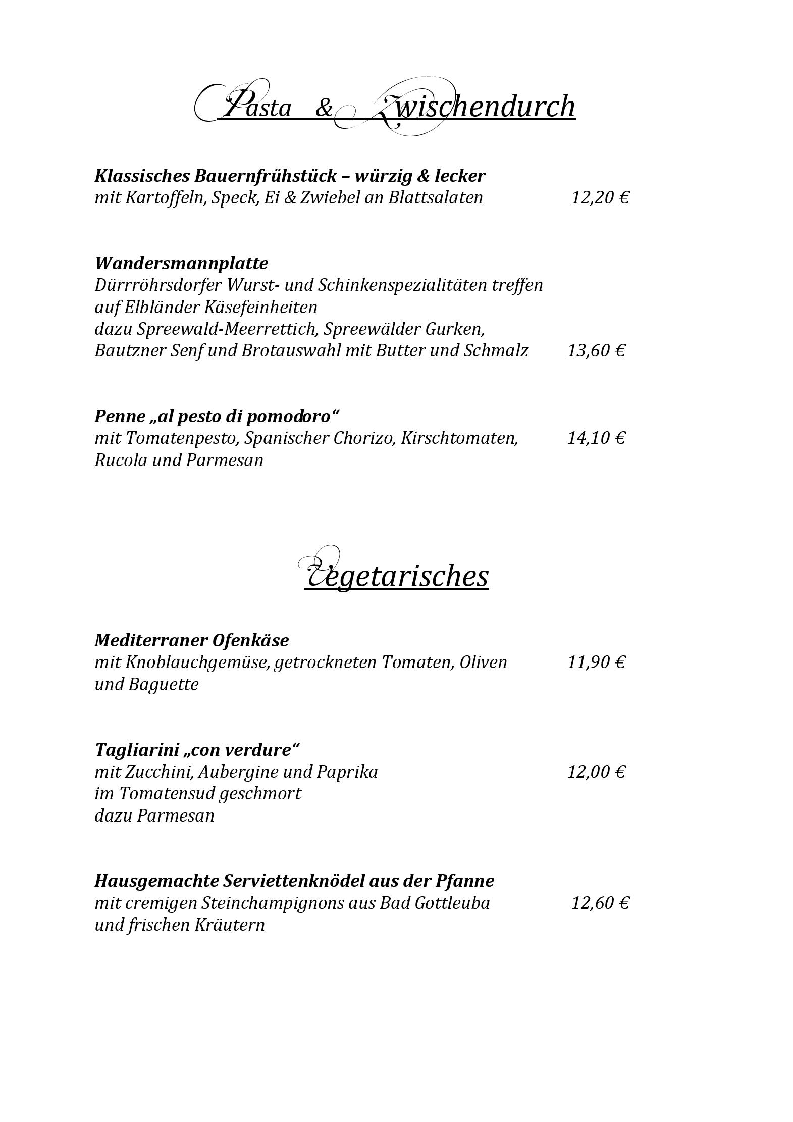 Speisekarte Hotel Lindenhof in Bad Schandau, Seite 5