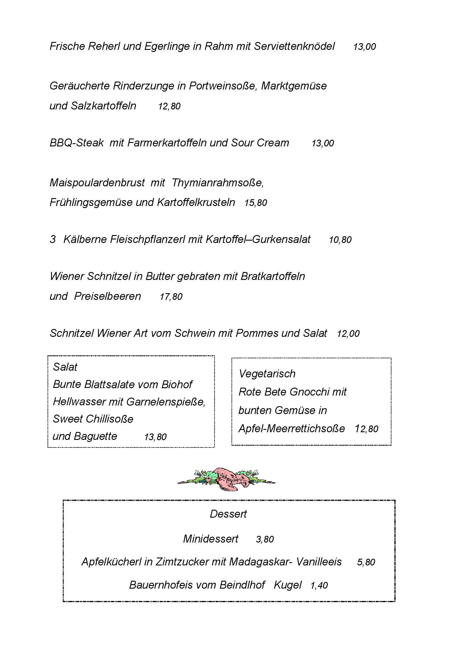 Speisekarte Gasthaus Baumann in Otterfing, Seite 3