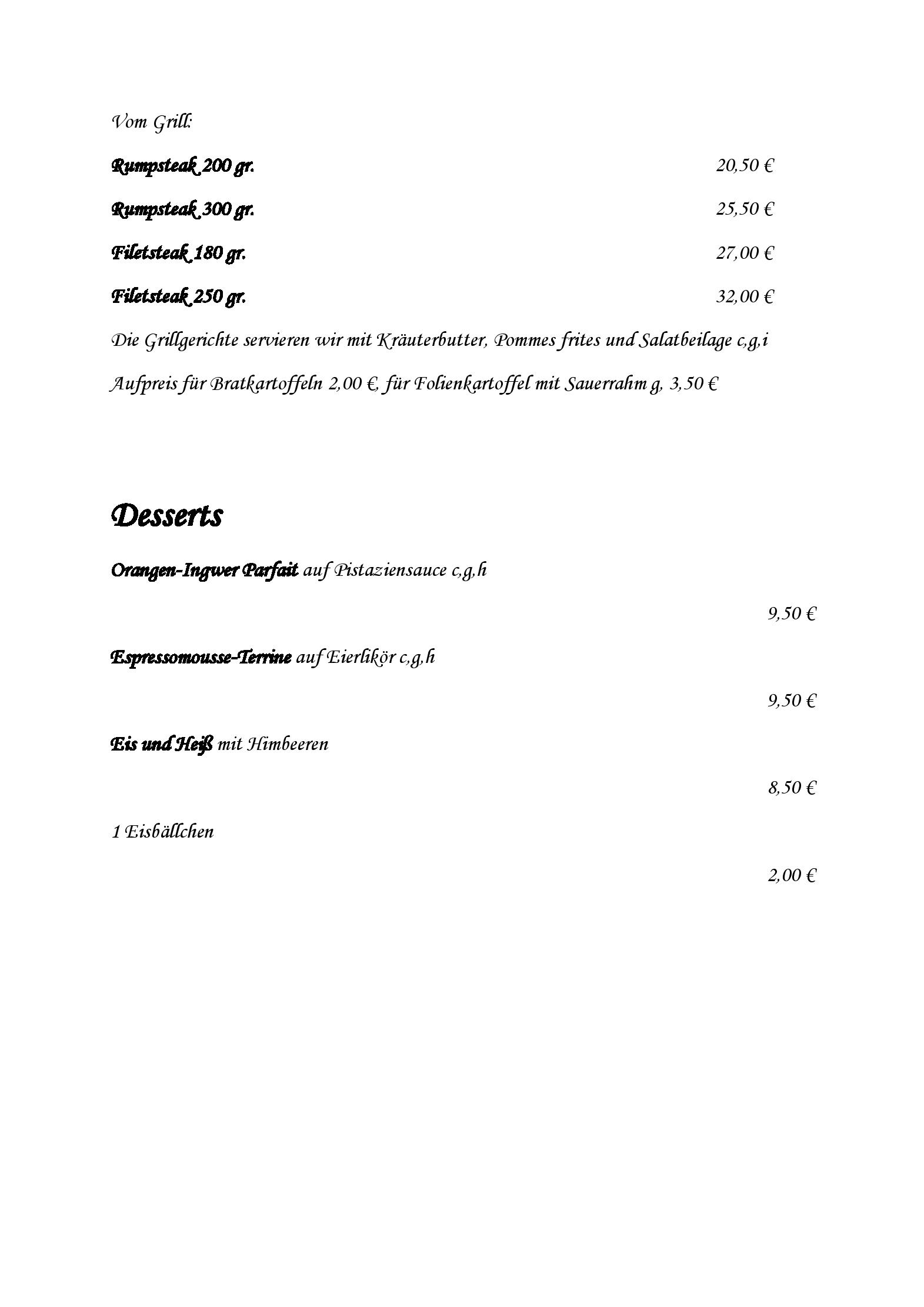 Speisekarte Golf Course Bonn - Restaurant in Sankt Augustin, Seite 3