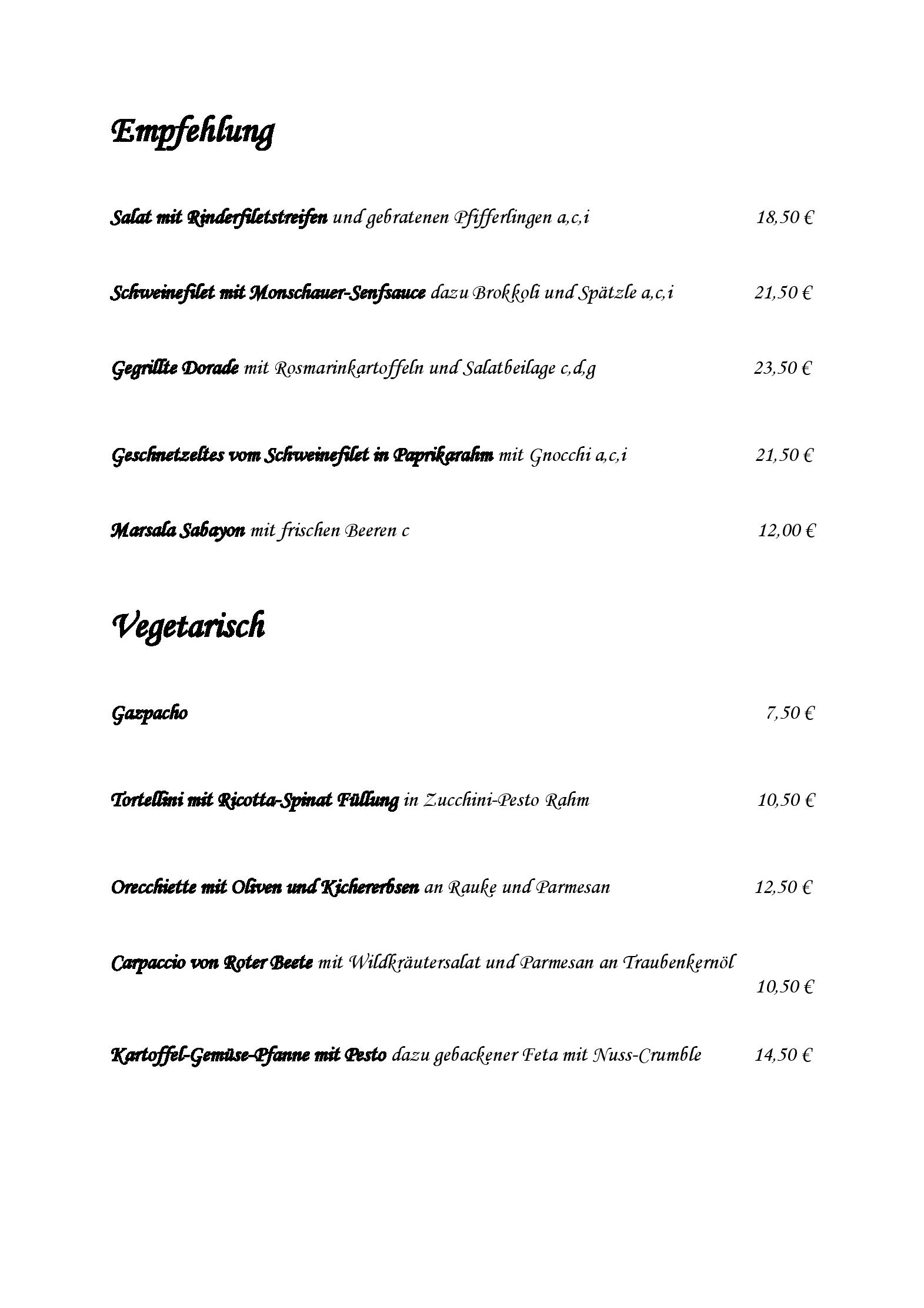 Speisekarte Golf Course Bonn - Restaurant in Sankt Augustin, Seite 5