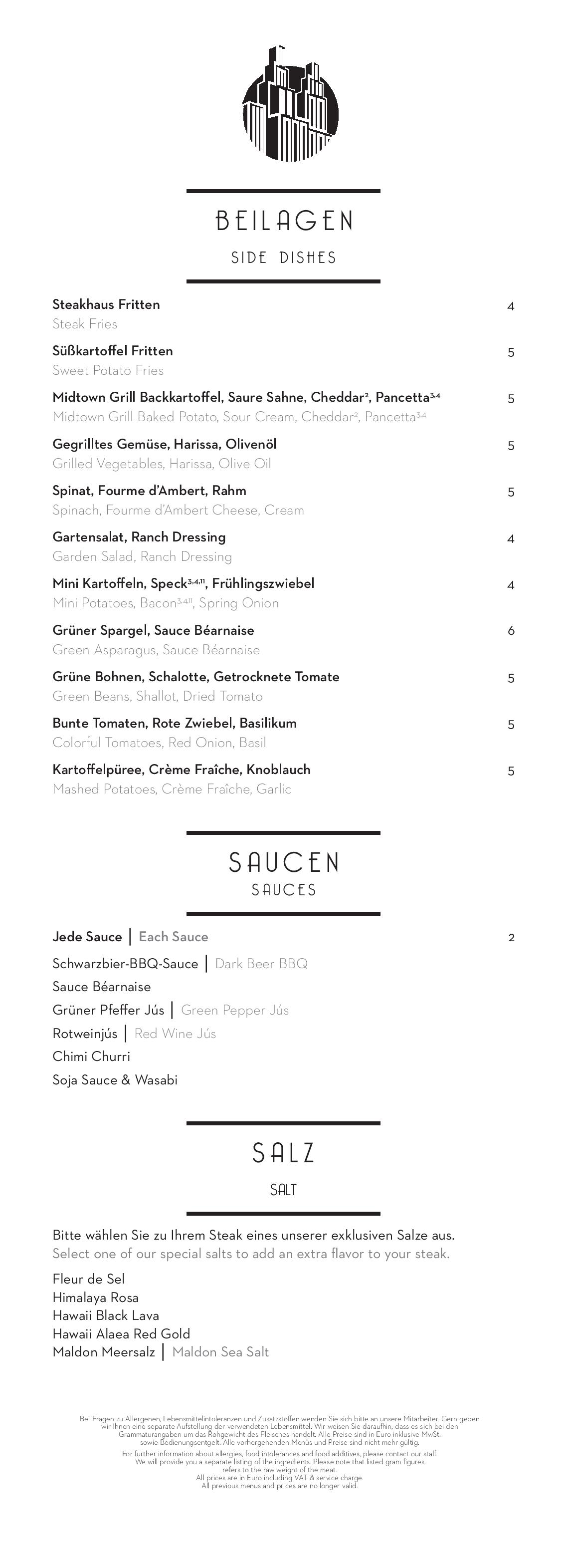 Speisekarte Midtown Grill in Berlin, Seite 3