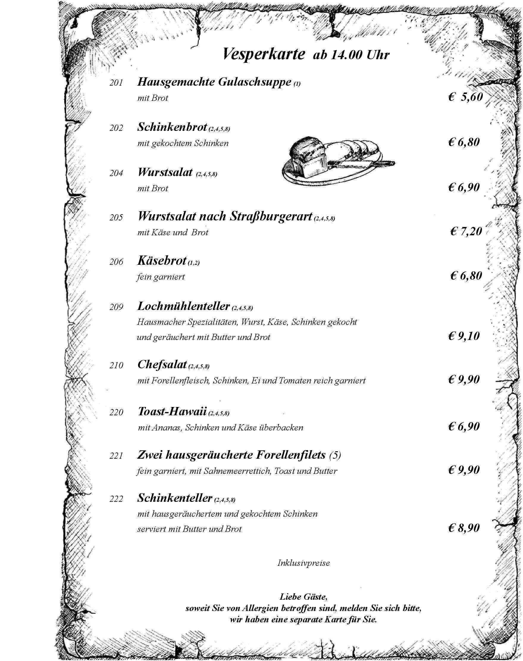Speisekarte Hotel und Restaurant Lochmühle GmbH in Konstanz, Seite 11