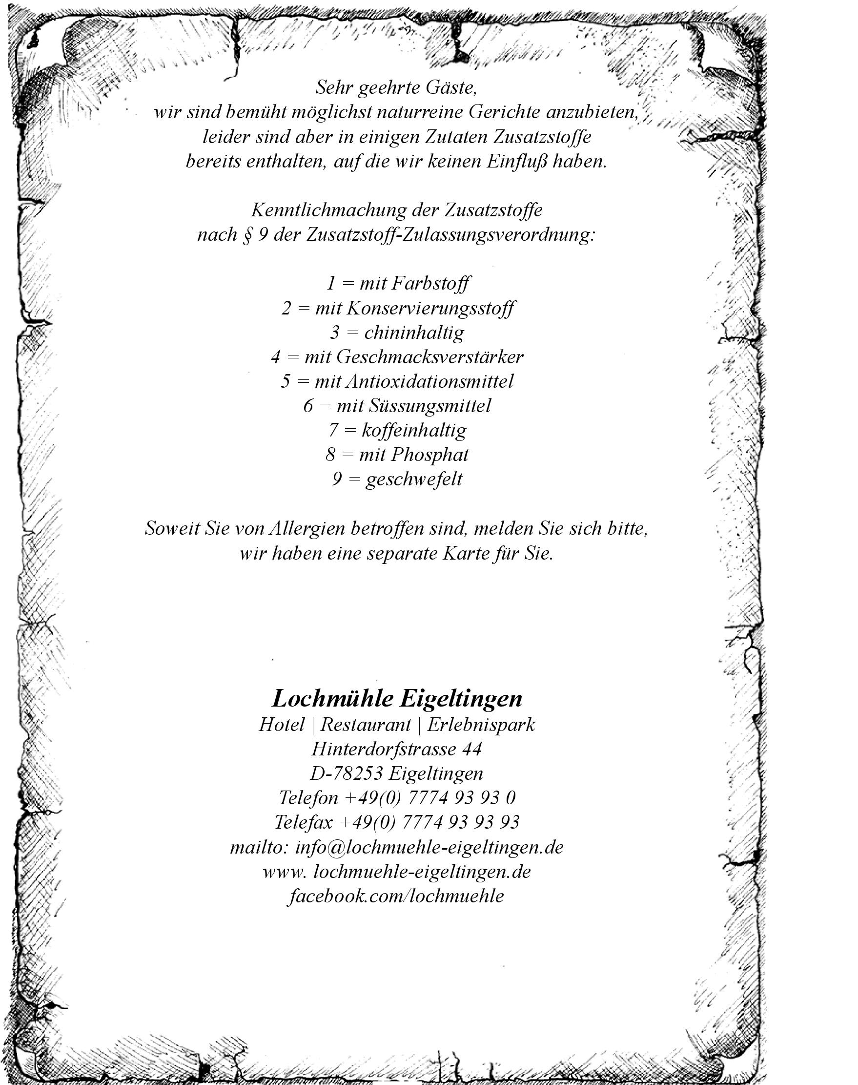 Speisekarte Hotel und Restaurant Lochmühle GmbH in Konstanz, Seite 22