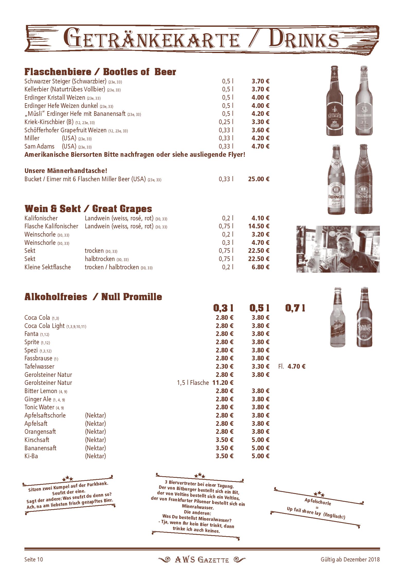 Speisekarte American Western Saloon in Berlin-Reinickendorf, Seite 10