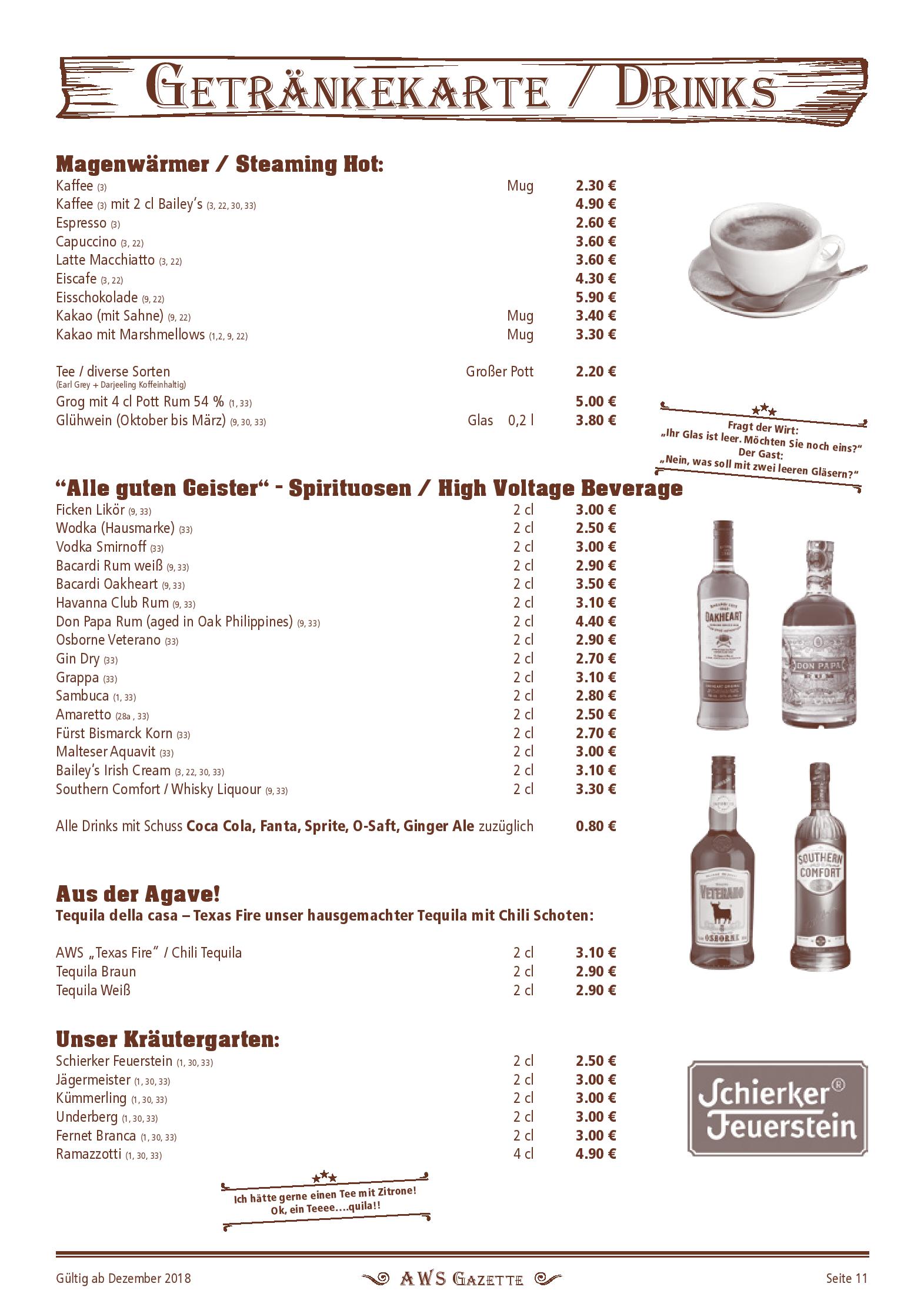 Speisekarte American Western Saloon in Berlin-Reinickendorf, Seite 11