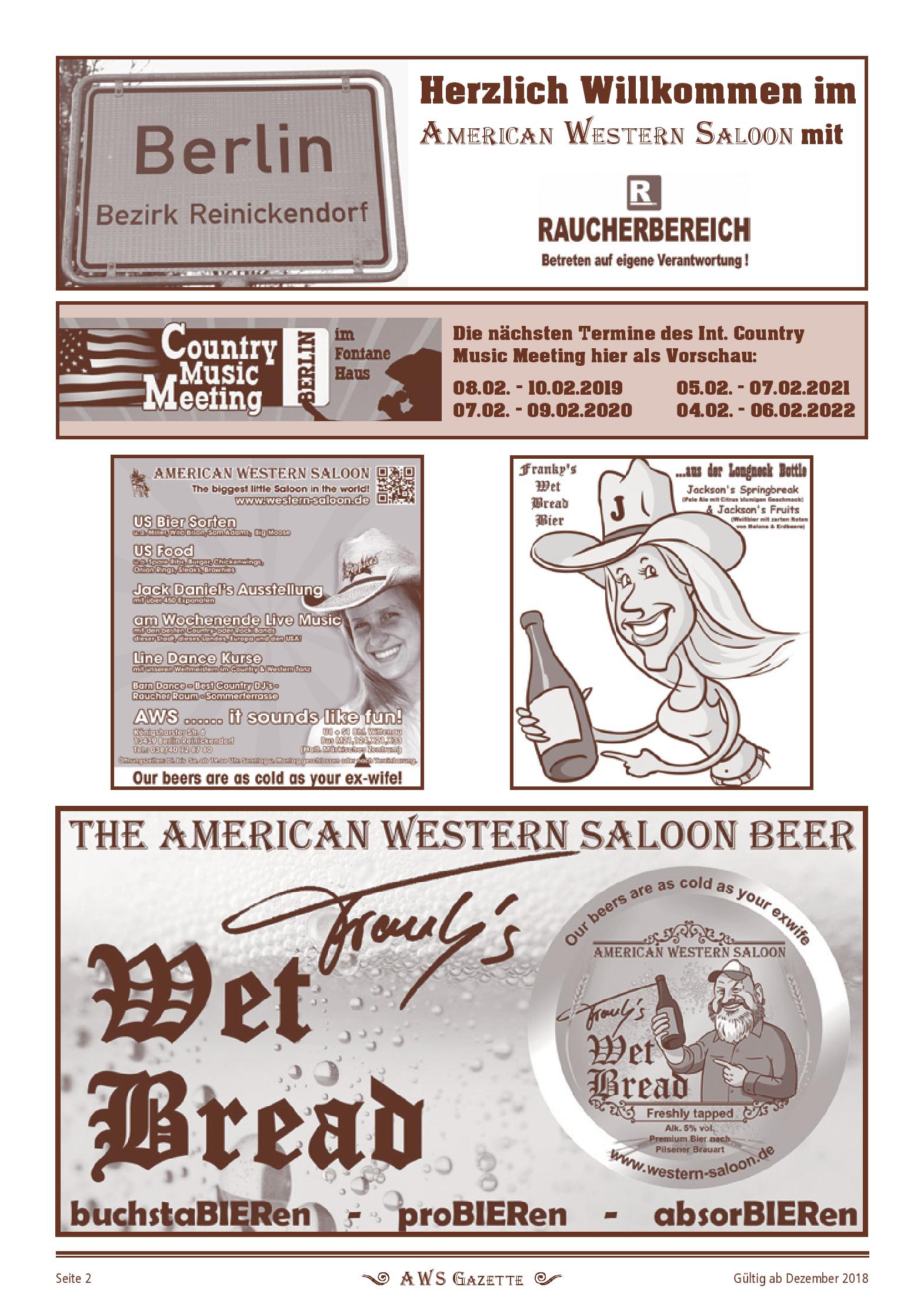 Speisekarte American Western Saloon in Berlin-Reinickendorf, Seite 2