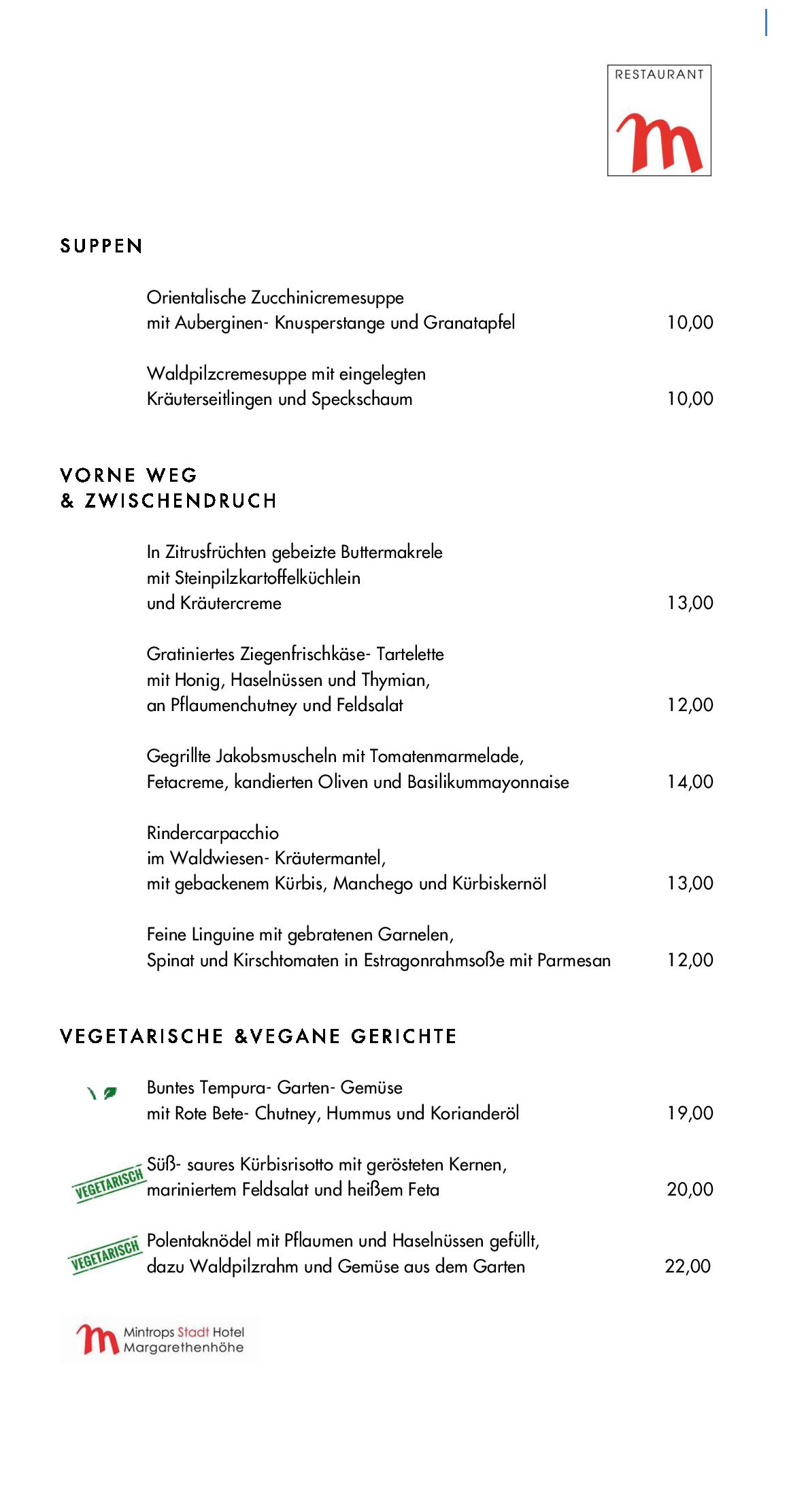 Speisekarte Mintrops Stadt Hotel - Restaurant M in Essen, Seite 44