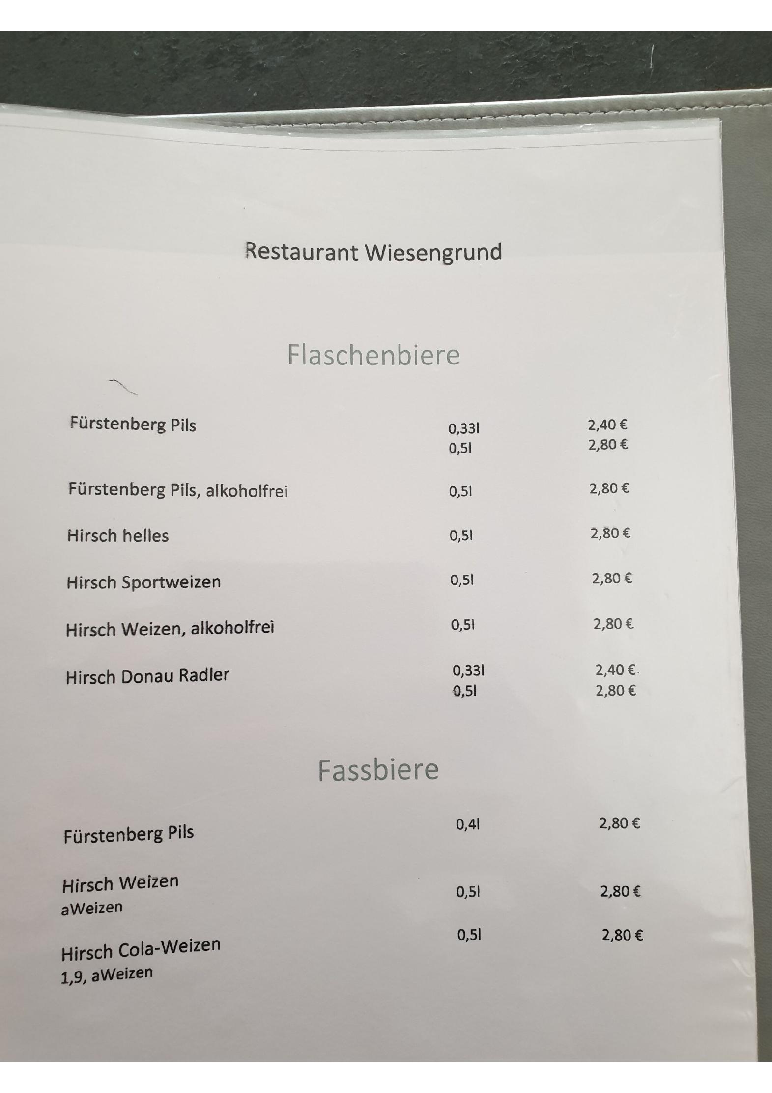 Speisekarte Restaurant Wiesengrund in Immendingen, Seite 10