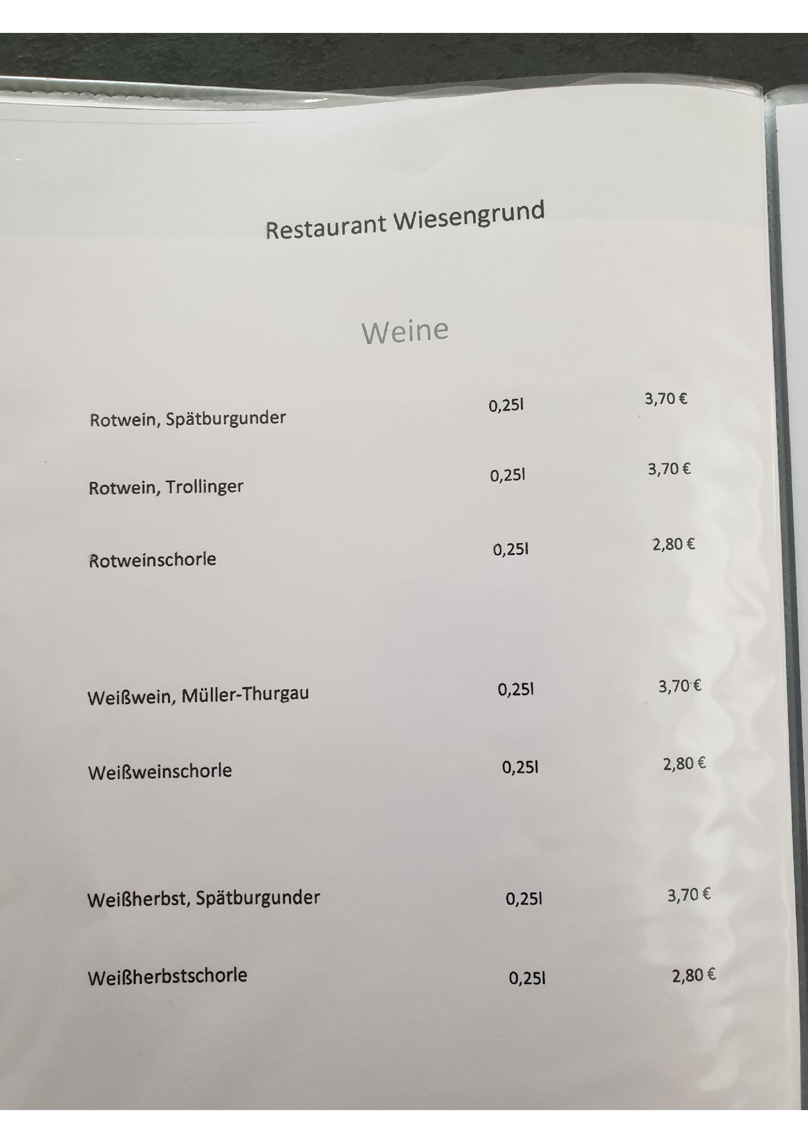 Speisekarte Restaurant Wiesengrund in Immendingen, Seite 11