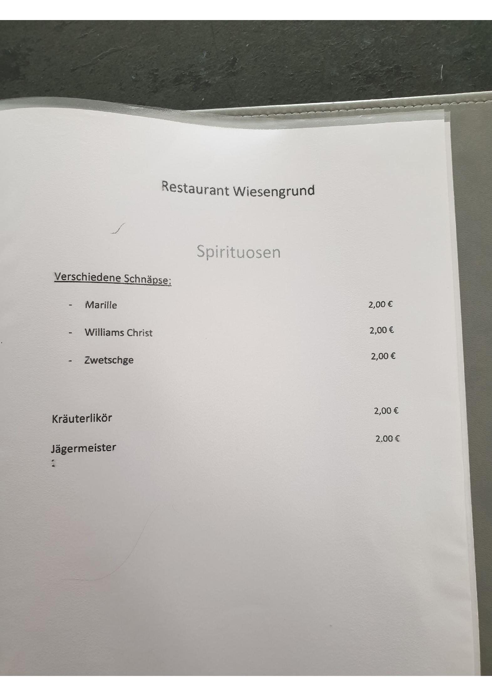 Speisekarte Restaurant Wiesengrund in Immendingen, Seite 12