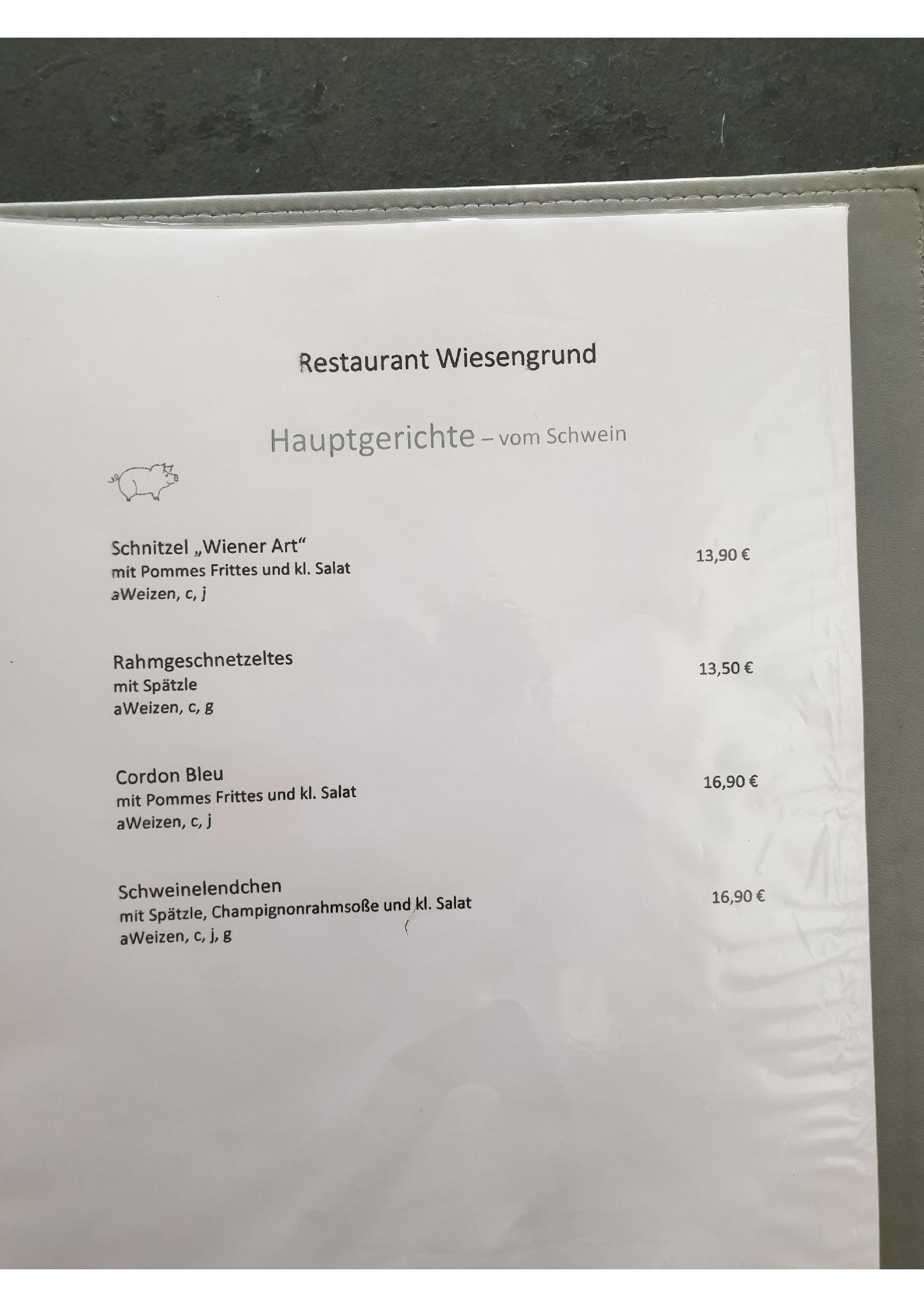 Speisekarte Restaurant Wiesengrund in Immendingen, Seite 4