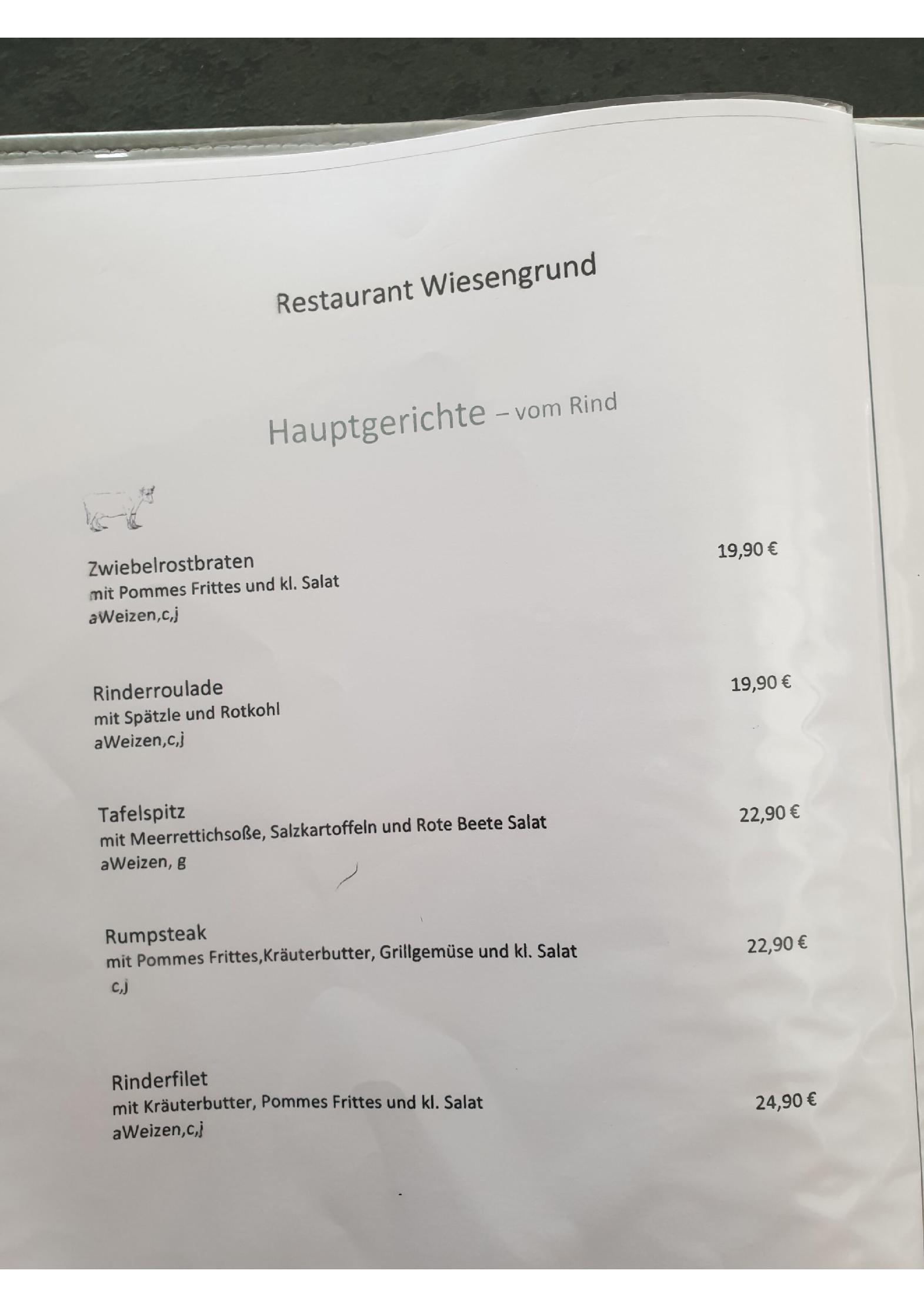Speisekarte Restaurant Wiesengrund in Immendingen, Seite 5