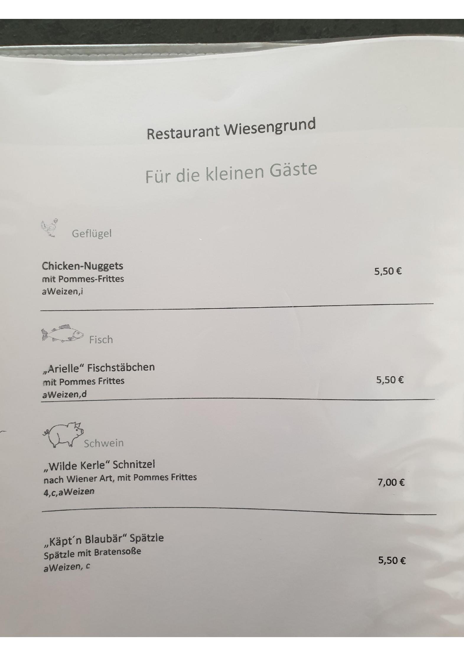 Speisekarte Restaurant Wiesengrund in Immendingen, Seite 7