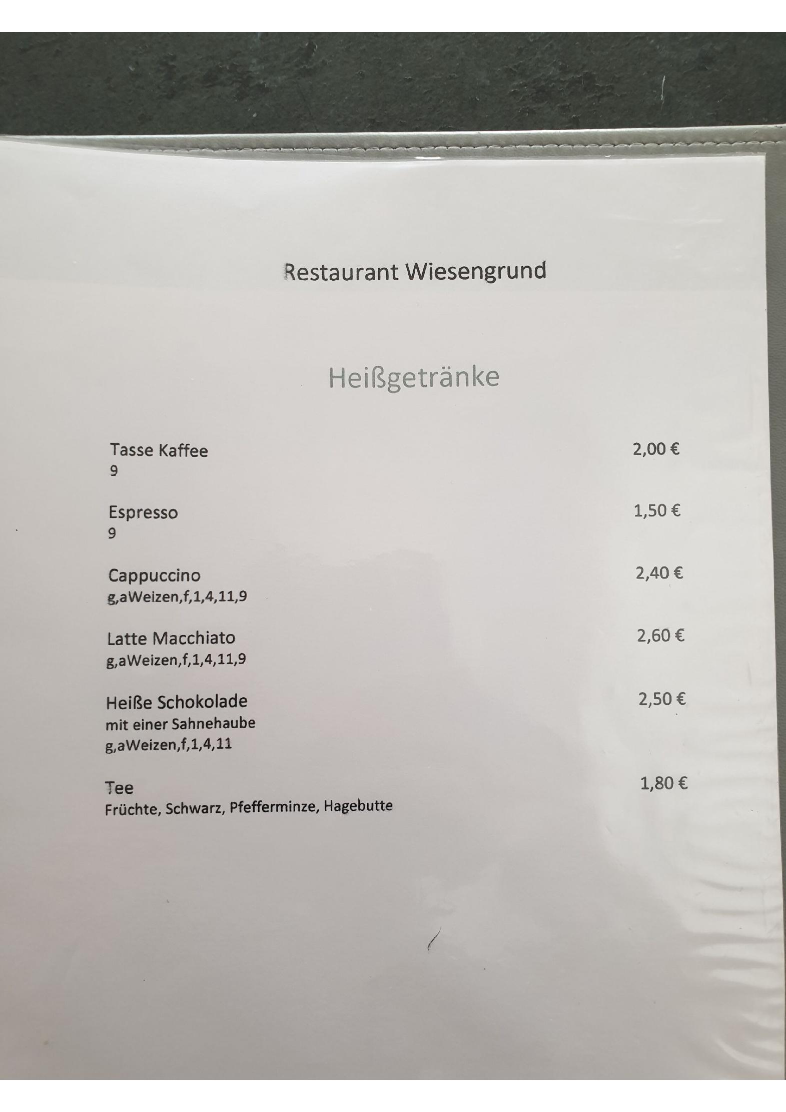 Speisekarte Restaurant Wiesengrund in Immendingen, Seite 8