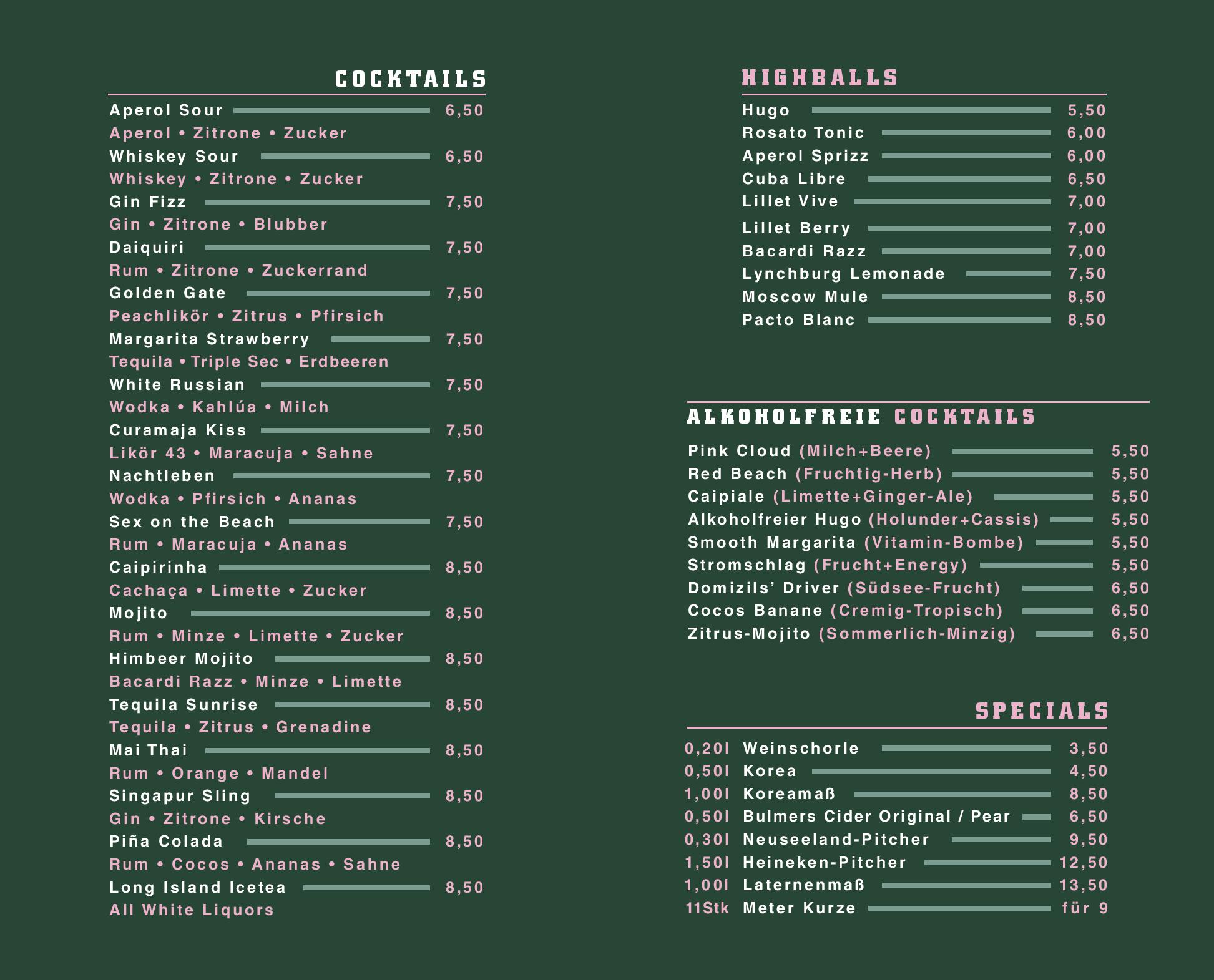 Speisekarte Bistro Domizil in Leonberg, Seite 4
