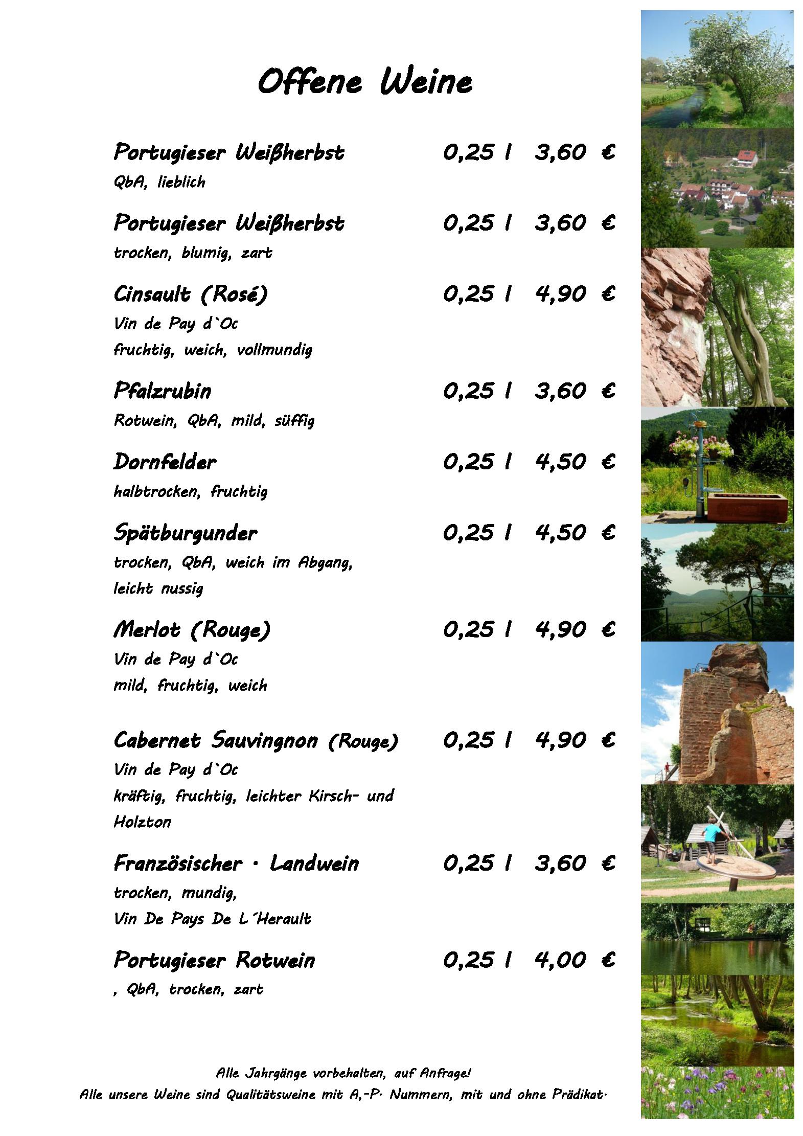 Speisekarte Blick zum Maimont in Ludwigswinkel, Seite 17