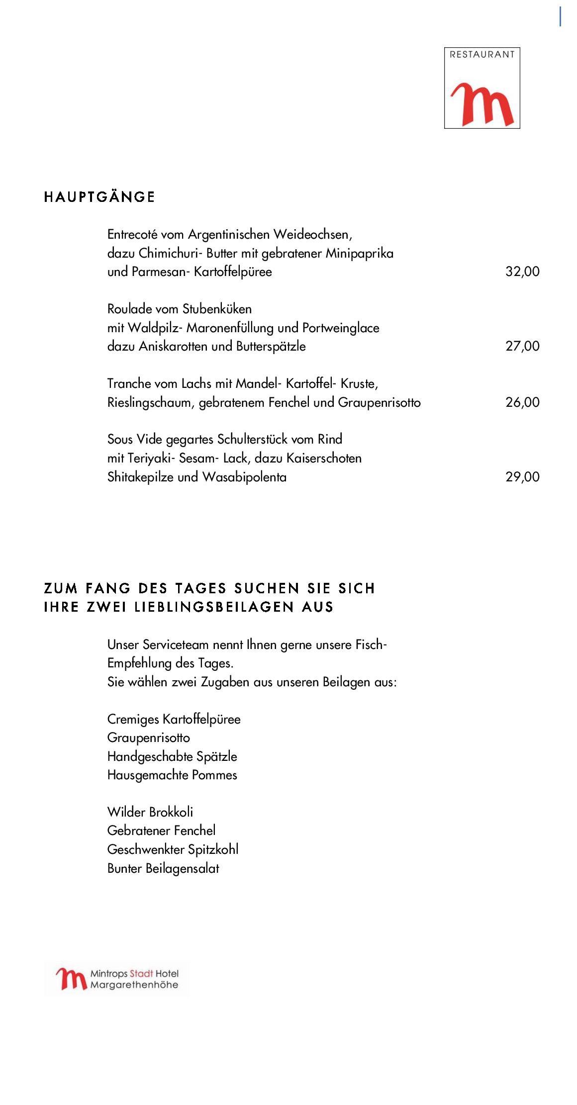 Speisekarte Mintrops Stadt Hotel - Restaurant M in Essen, Seite 53