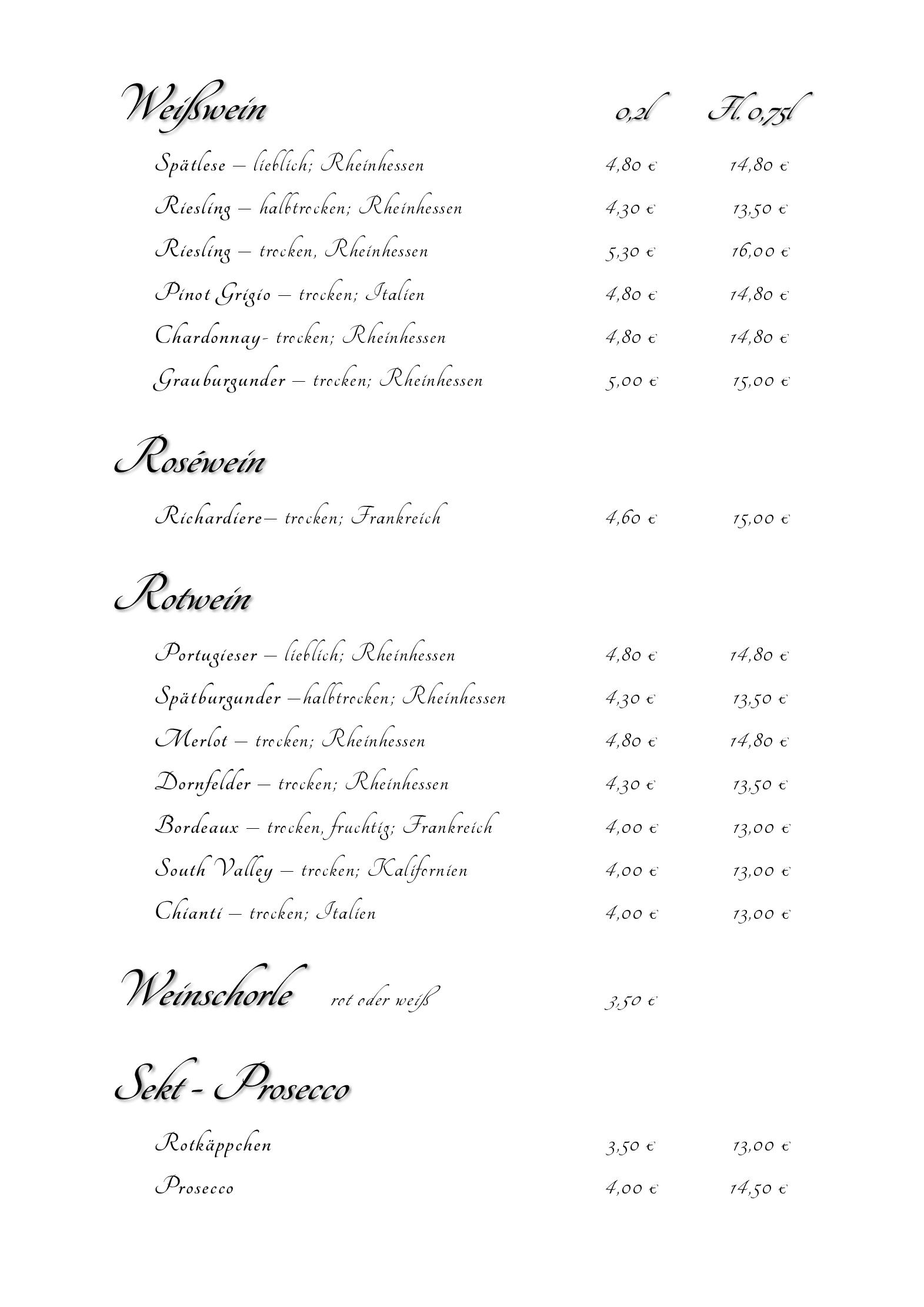 Speisekarte Romantica Hotel & Restaurant in Plauen, Seite 10