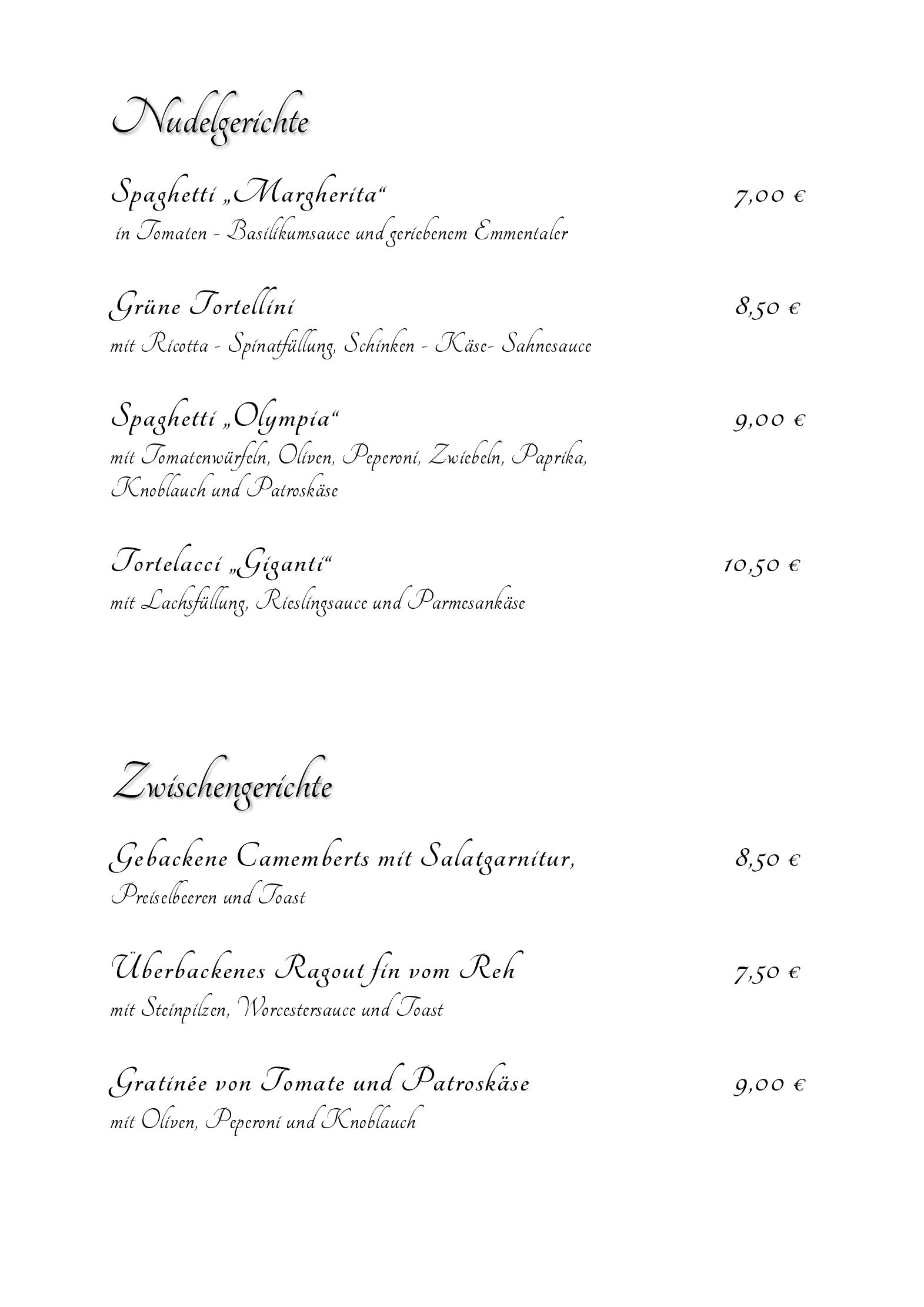 Speisekarte Romantica Hotel & Restaurant in Plauen, Seite 2