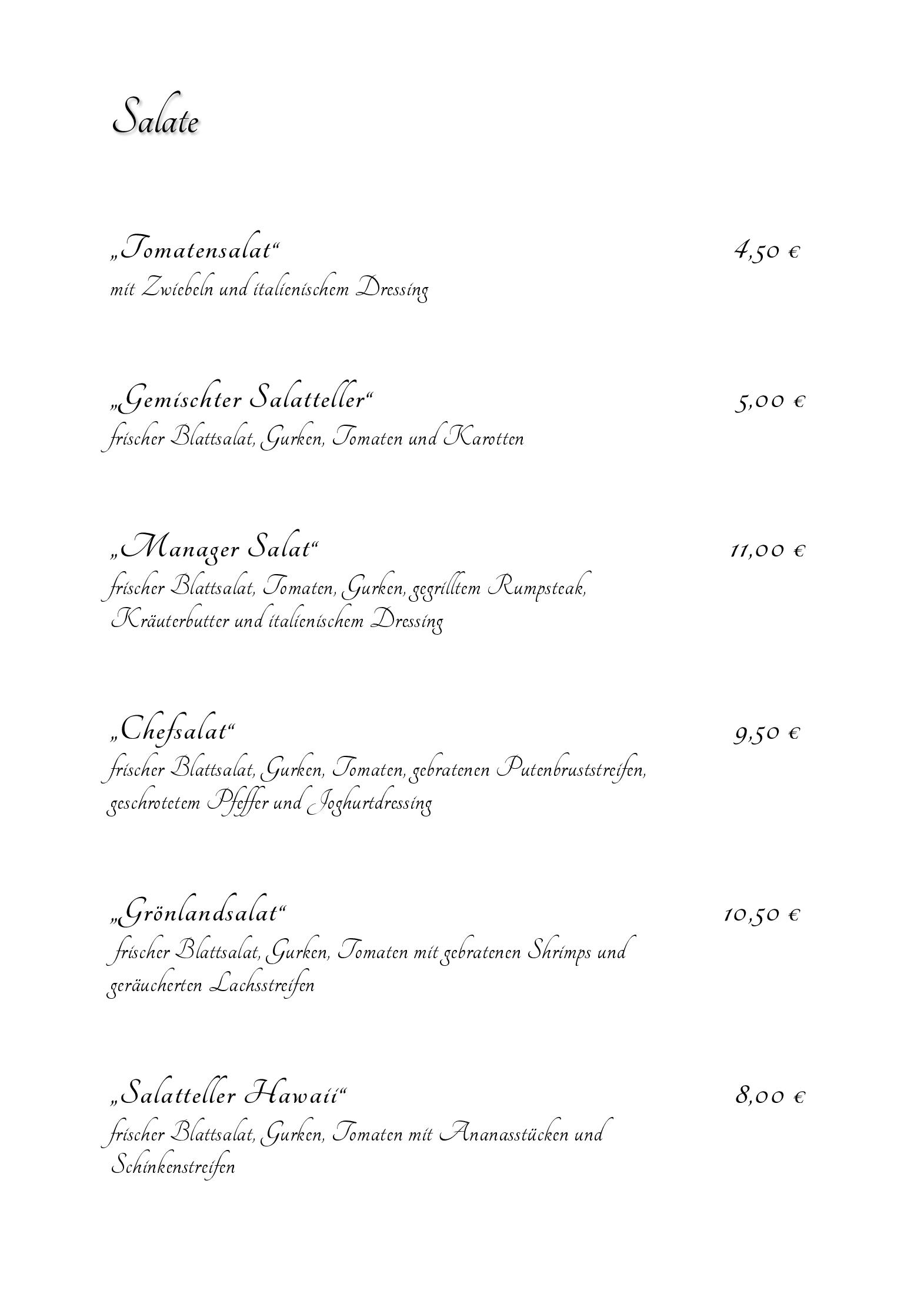 Speisekarte Romantica Hotel & Restaurant in Plauen, Seite 3