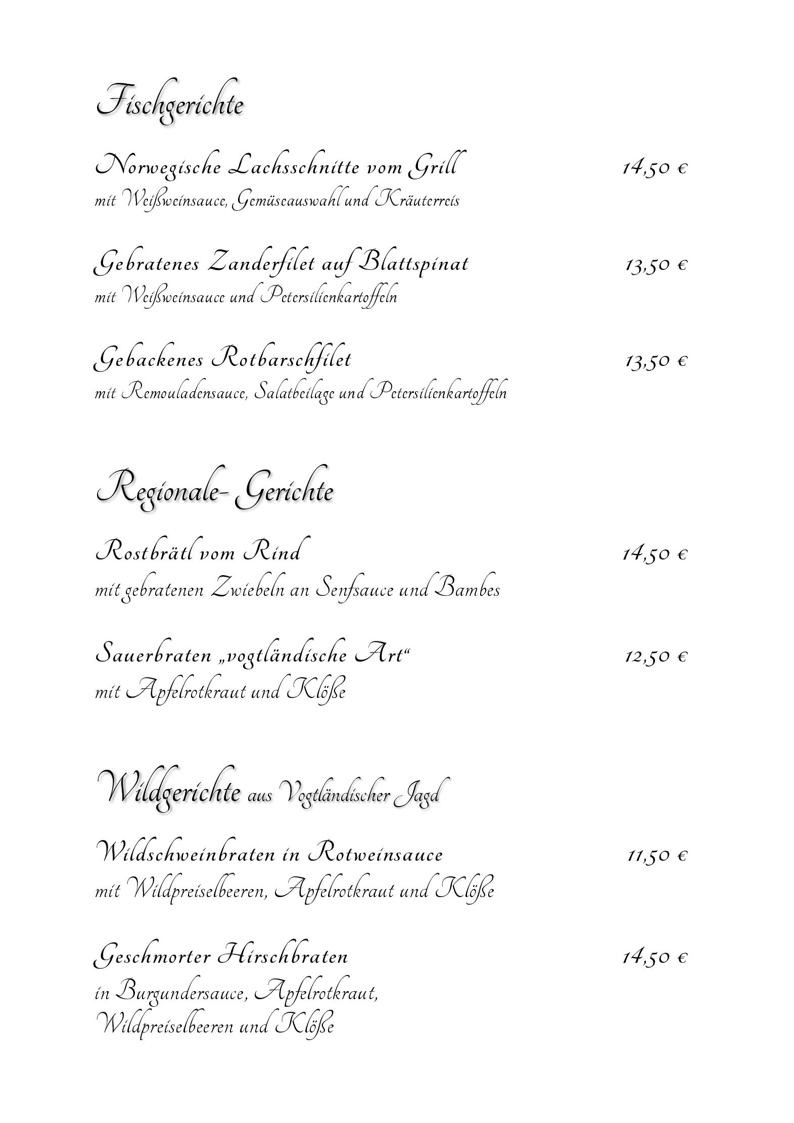 Speisekarte Romantica Hotel & Restaurant in Plauen, Seite 4