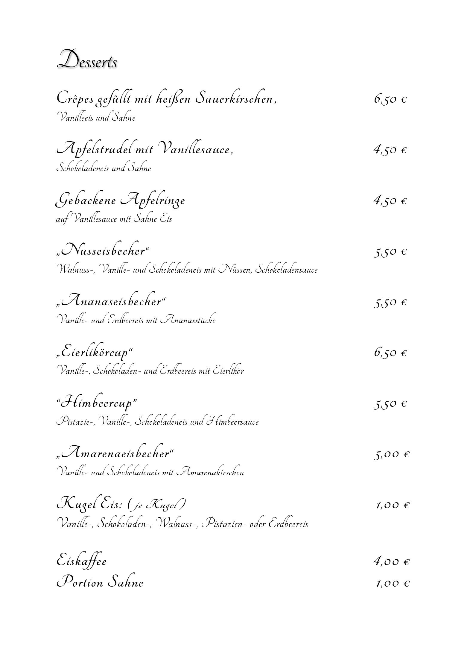 Speisekarte Romantica Hotel & Restaurant in Plauen, Seite 6