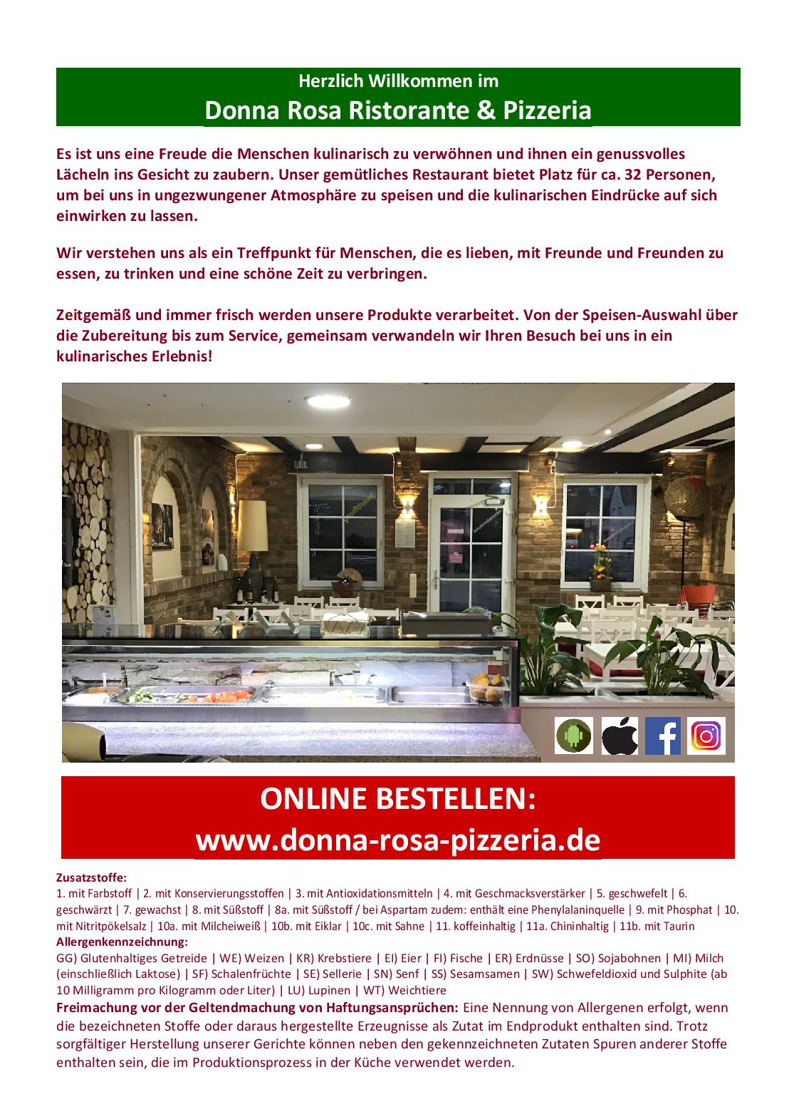 Speisekarte Donna Rosa Pizzeria in Bergheim, Seite 12
