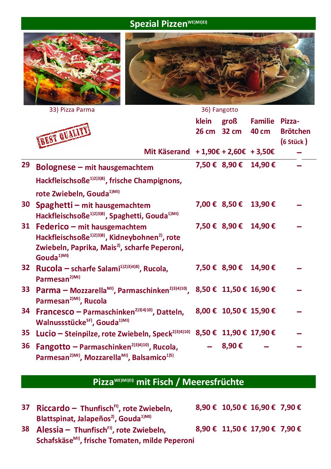 Speisekarte Donna Rosa Pizzeria in Bergheim, Seite 5