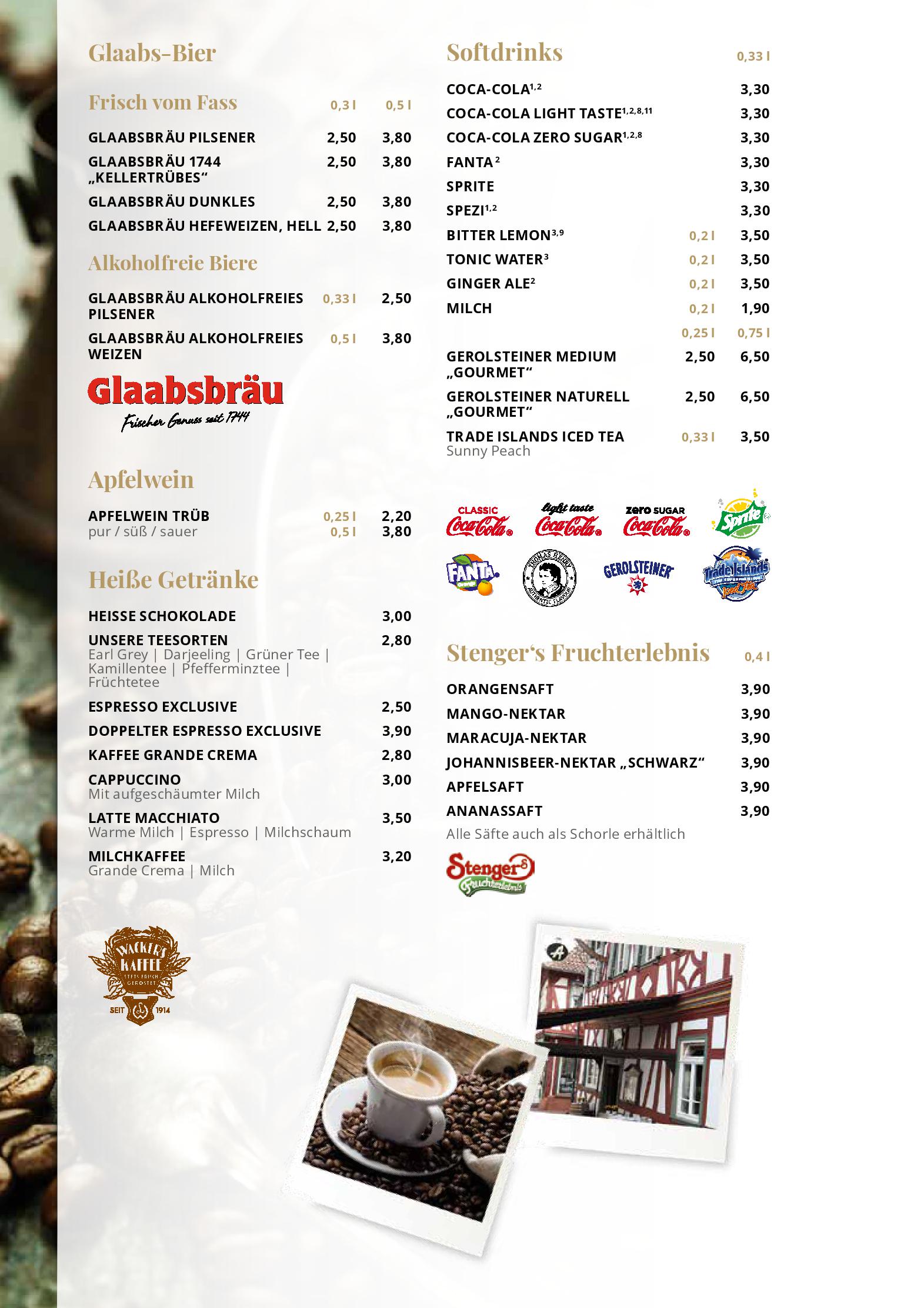 Speisekarte Alte Schmiede in Seligenstadt, Seite 6