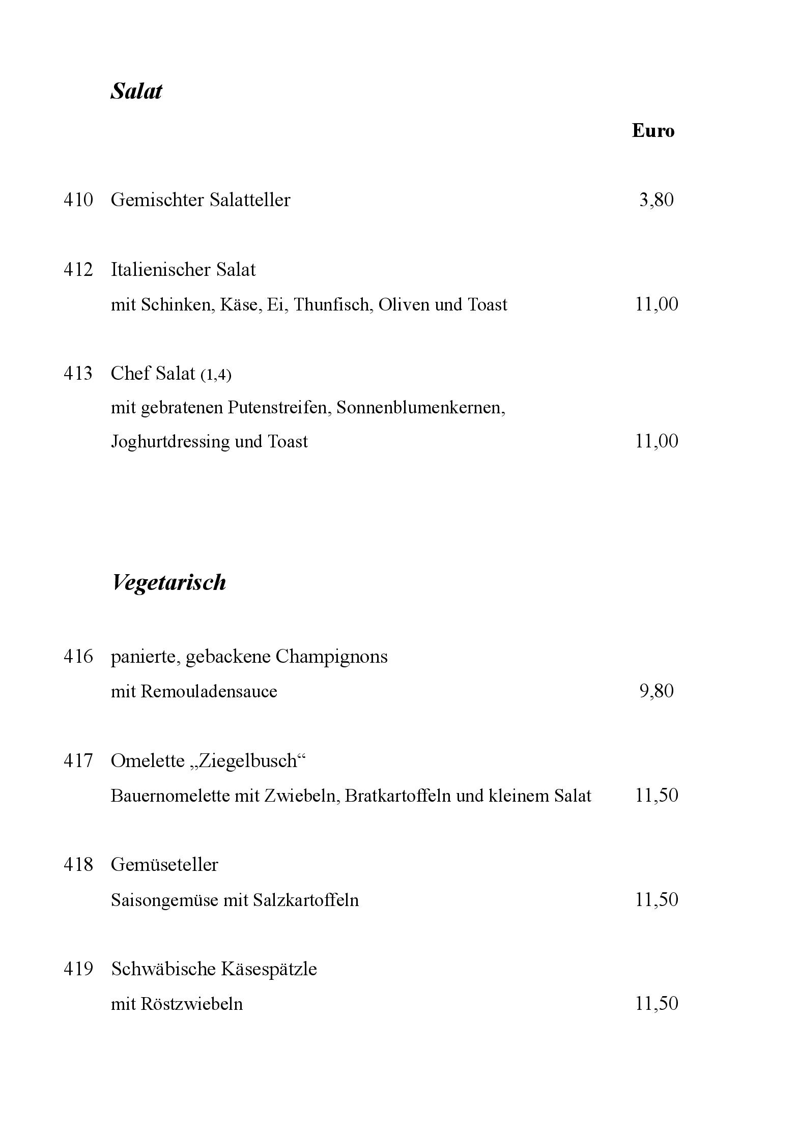 Speisekarte Ziegelbusch in Darmstadt, Seite 11