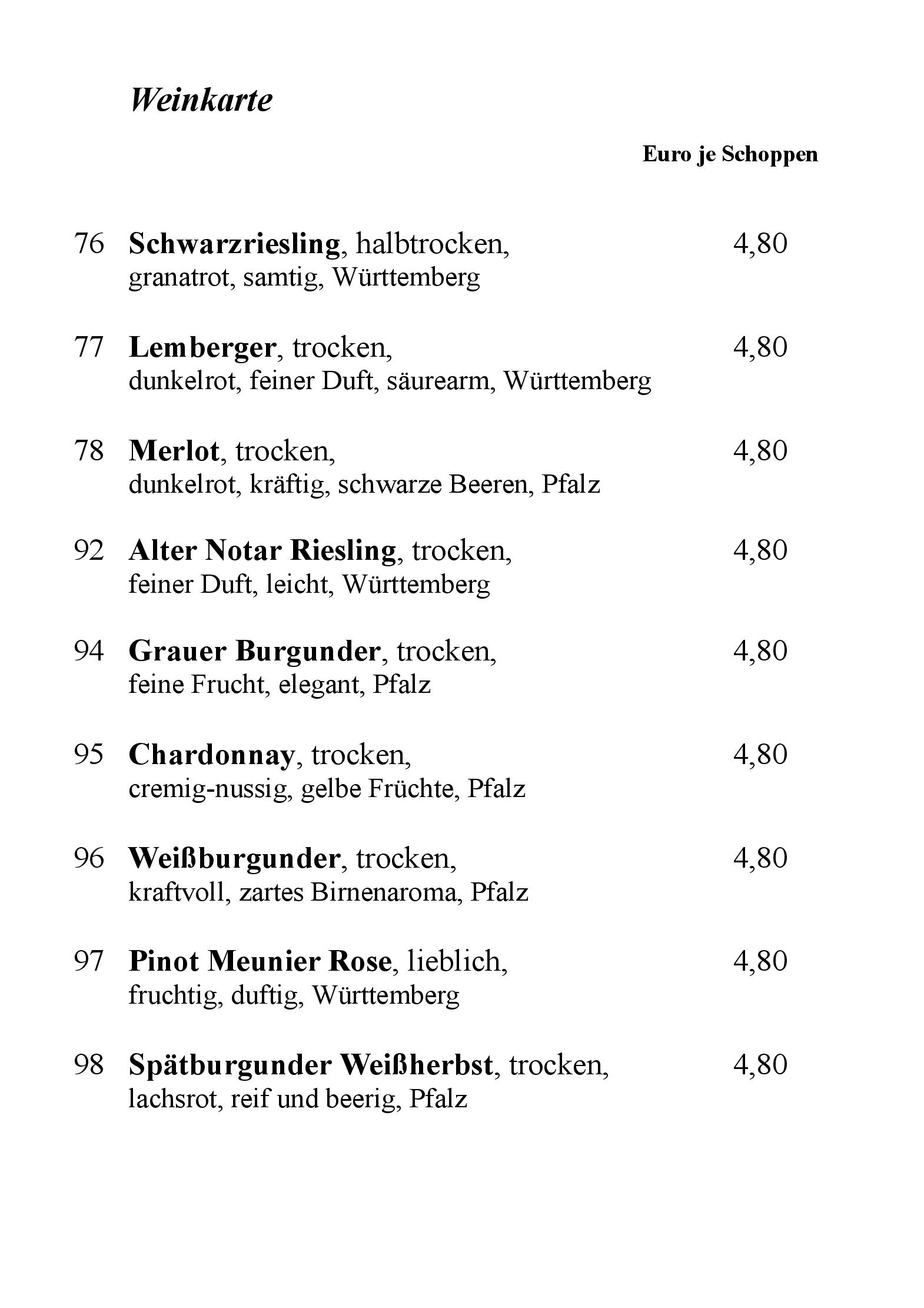 Speisekarte Ziegelbusch in Darmstadt, Seite 14