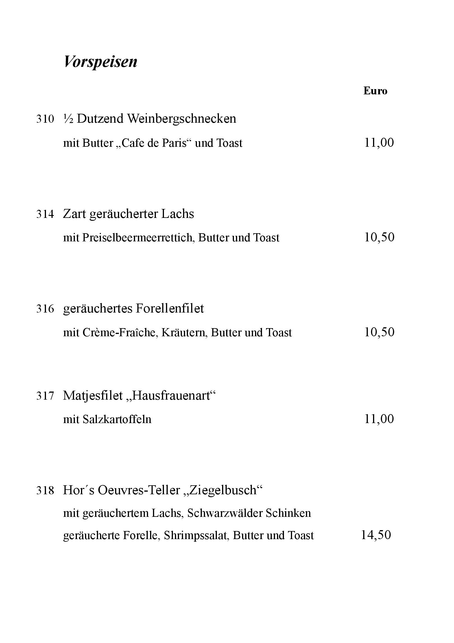 Speisekarte Ziegelbusch in Darmstadt, Seite 5