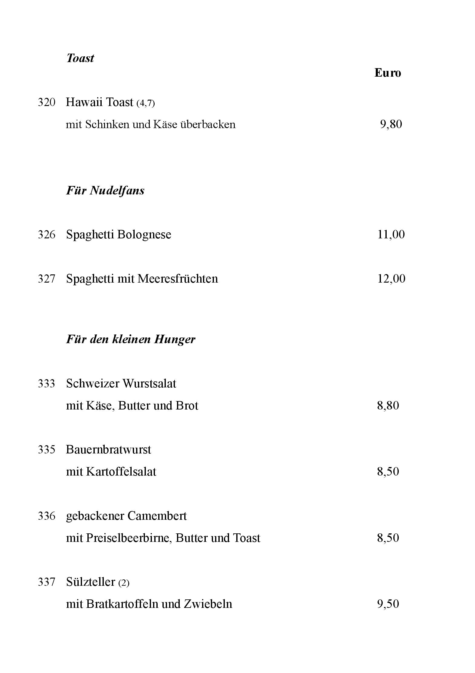Speisekarte Ziegelbusch in Darmstadt, Seite 9