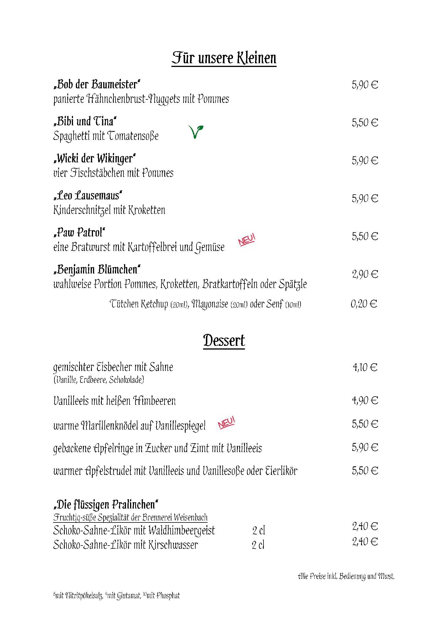 Speisekarte Gasthaus ' Zur Traube'  in Lautertal, Seite 1
