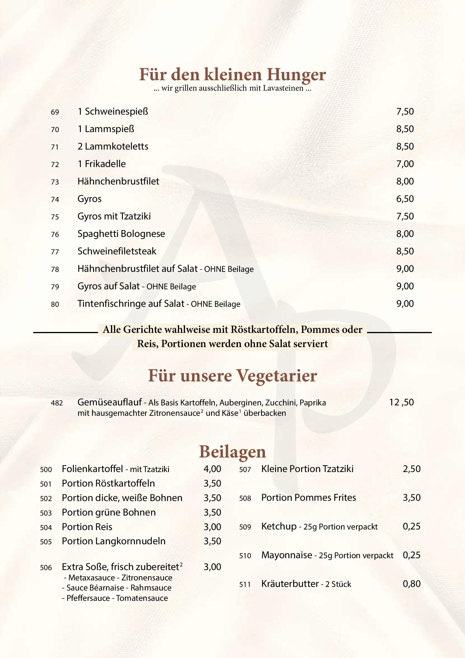 Speisekarte Alexander Palace in Langenfeld, Seite 7