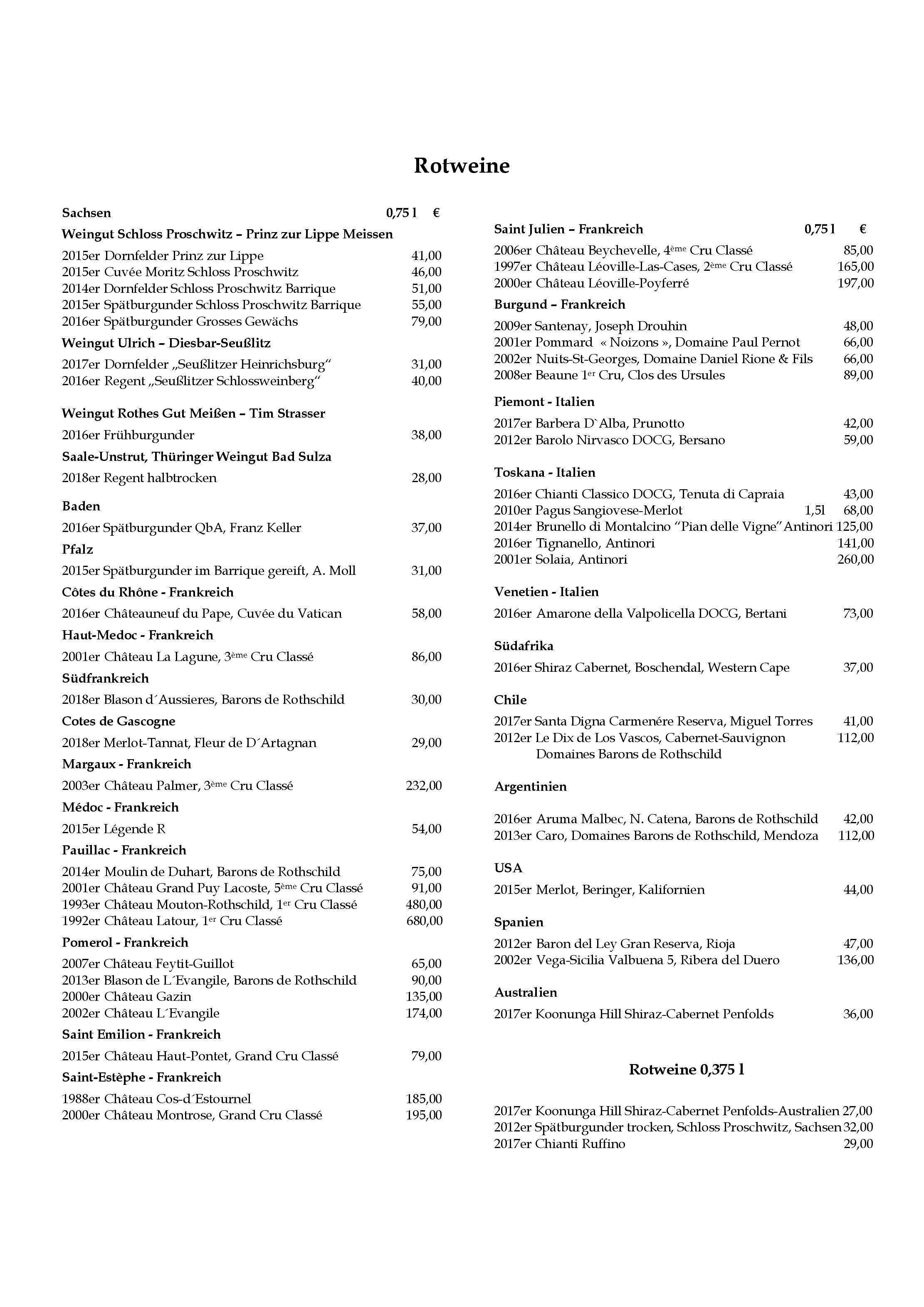 Speisekarte Kaminrestaurant in Dresden, Seite 4