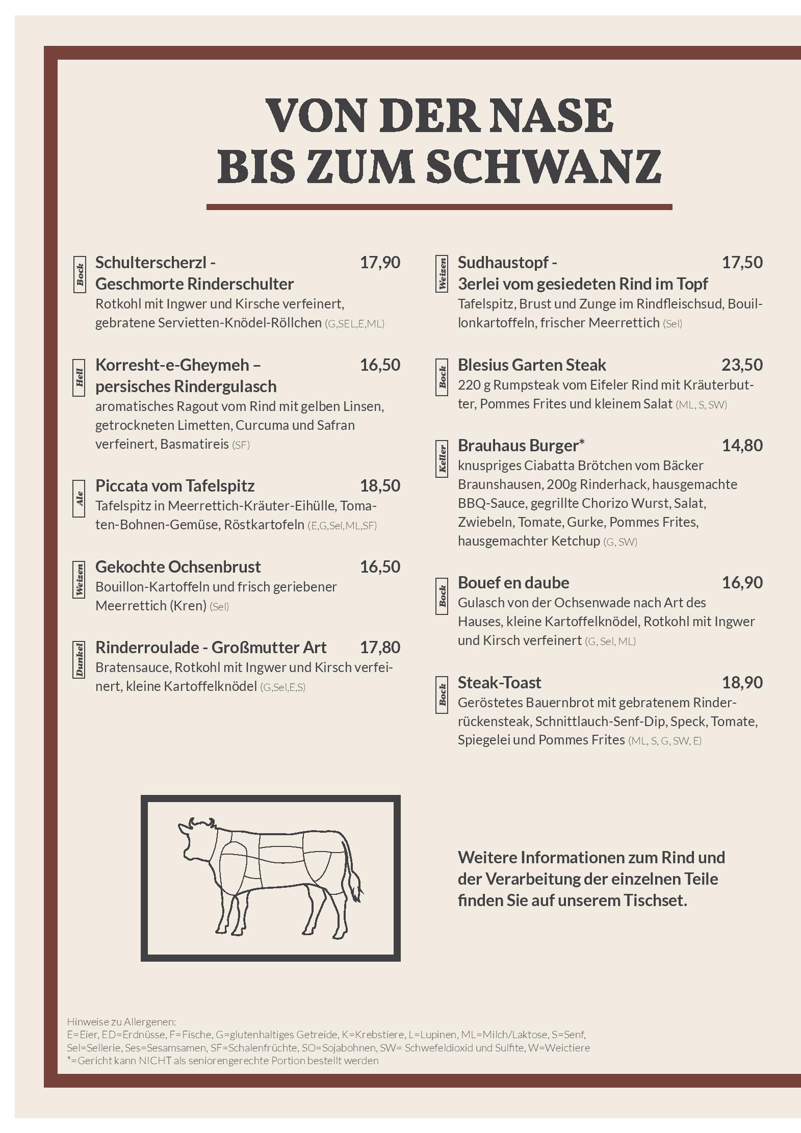 Speisekarte Blesius Garten in Trier, Seite 6