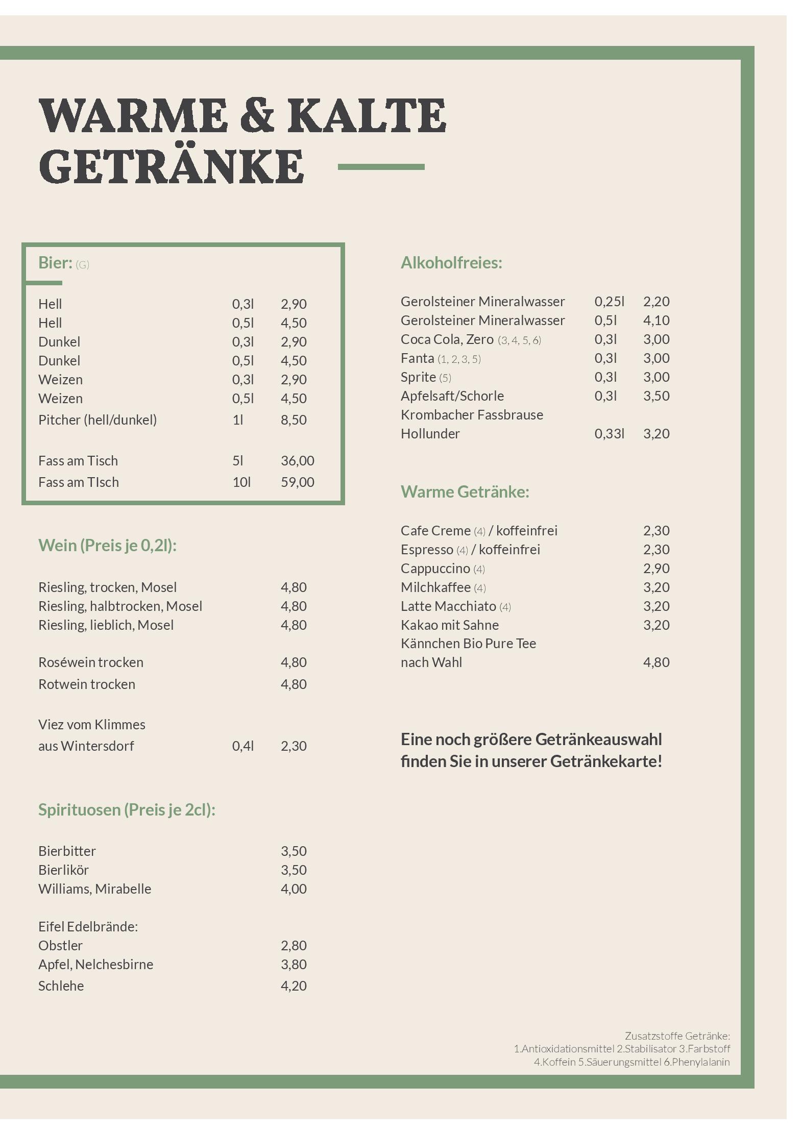 Speisekarte Blesius Garten in Trier, Seite 9