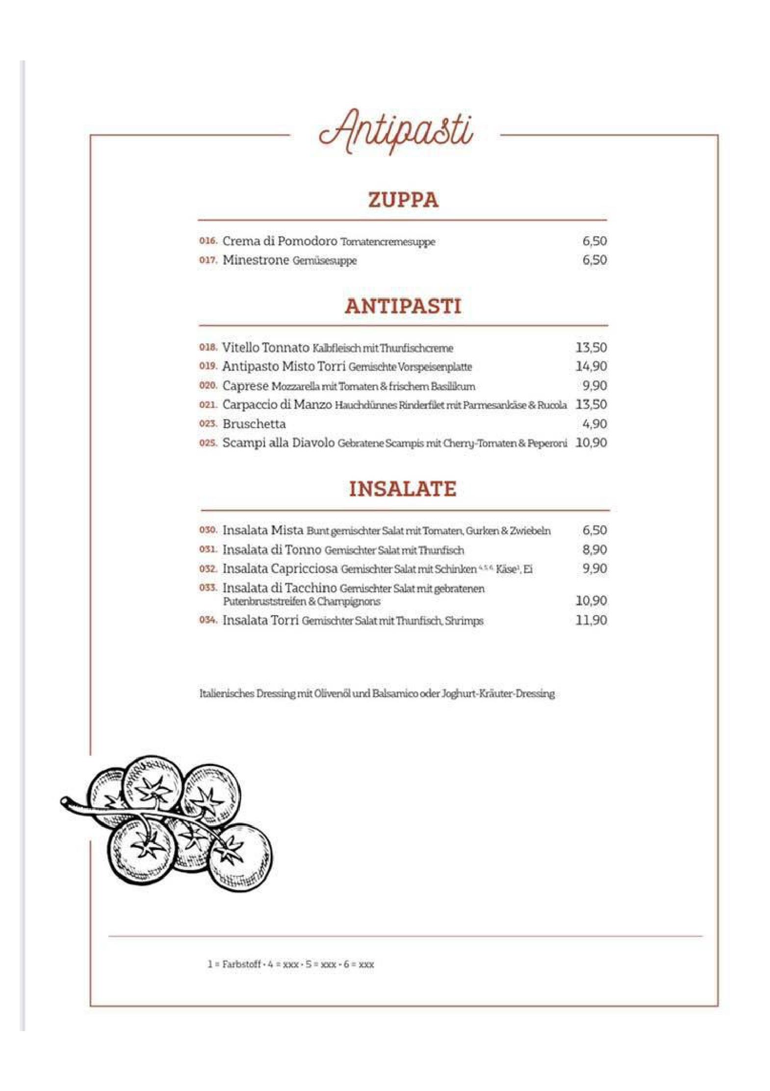 Speisekarte Ristorante Torri in Mayen, Seite 3
