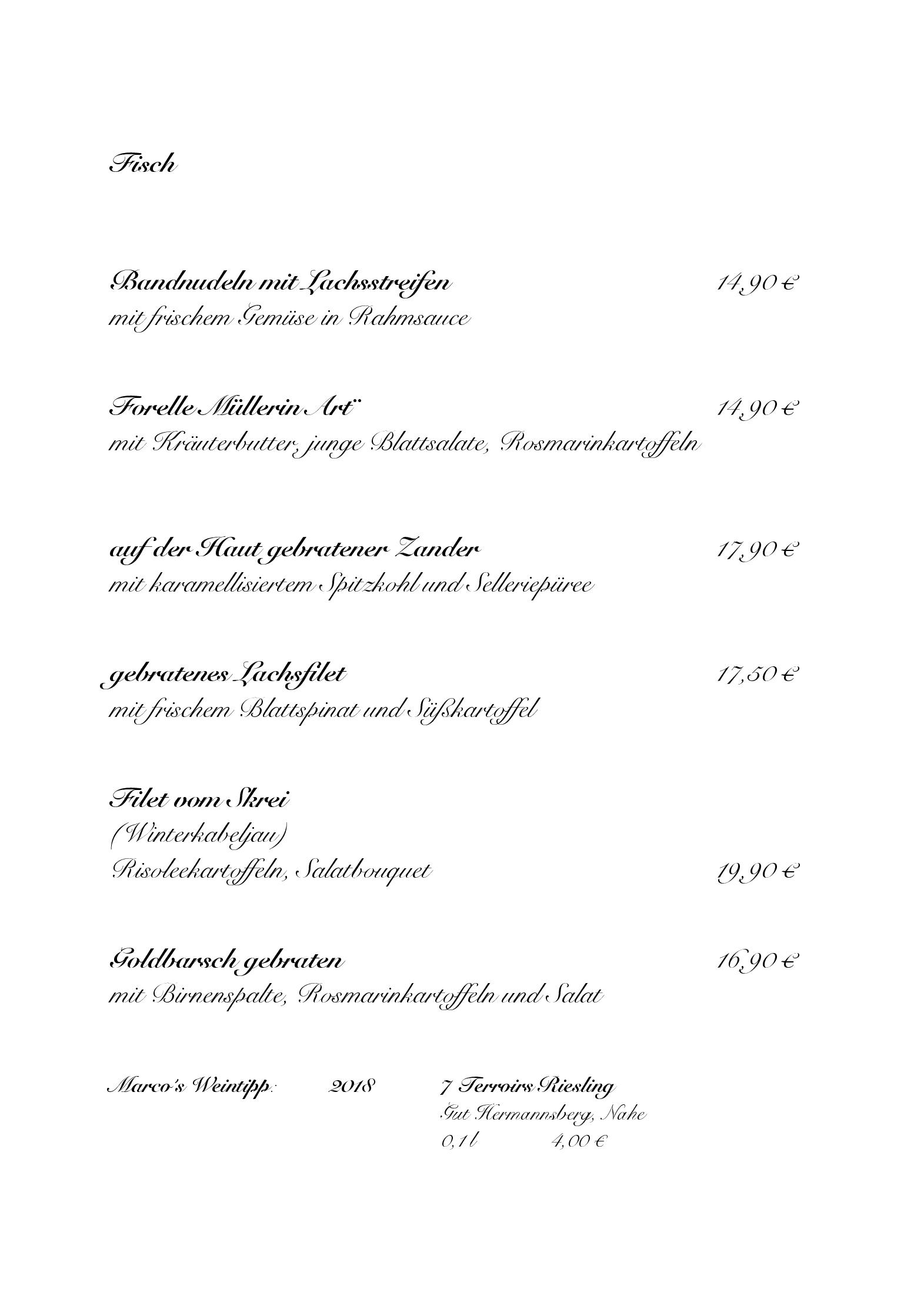 Speisekarte An der Dominsel in Brandenburg an der Havel, Seite 3