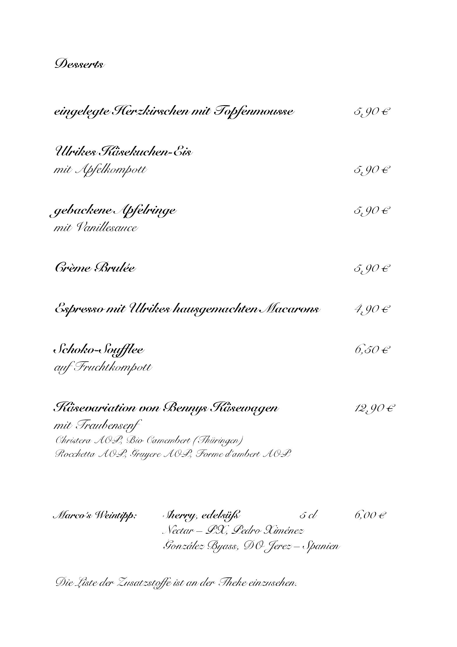 Speisekarte An der Dominsel in Brandenburg an der Havel, Seite 5