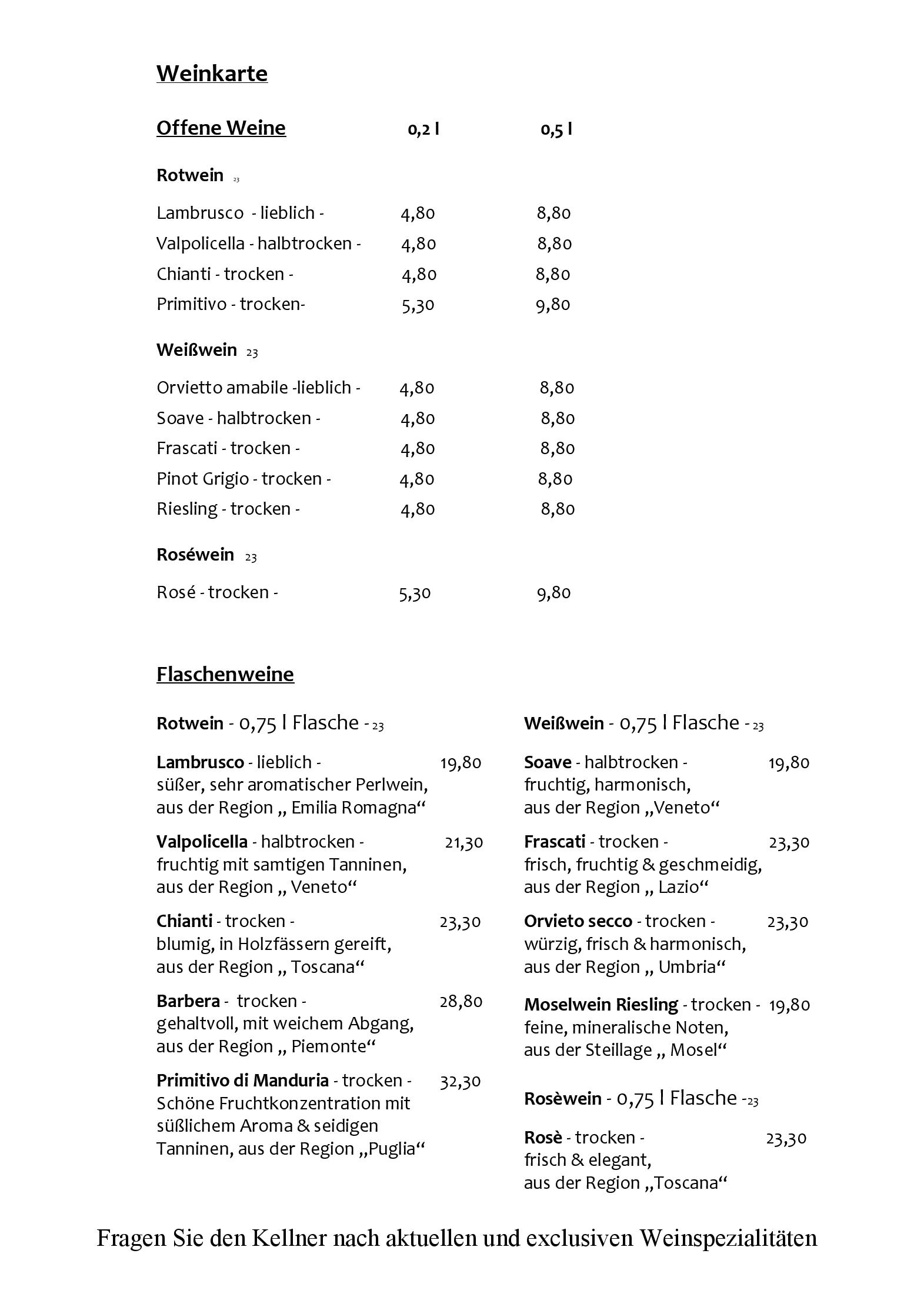 Speisekarte Pizzeria Costa Verde in Gerolstein, Seite 10