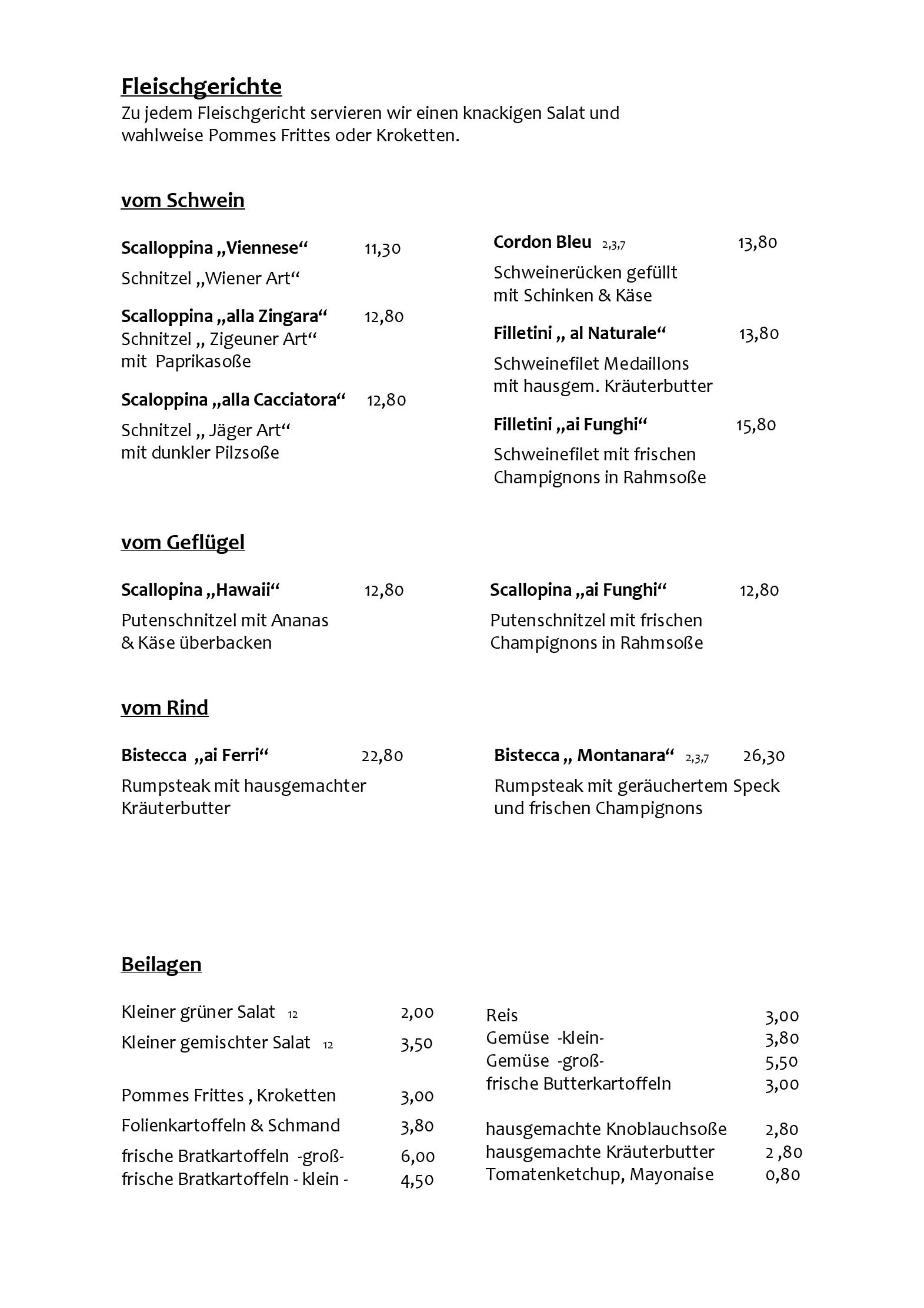 Speisekarte Pizzeria Costa Verde in Gerolstein, Seite 6
