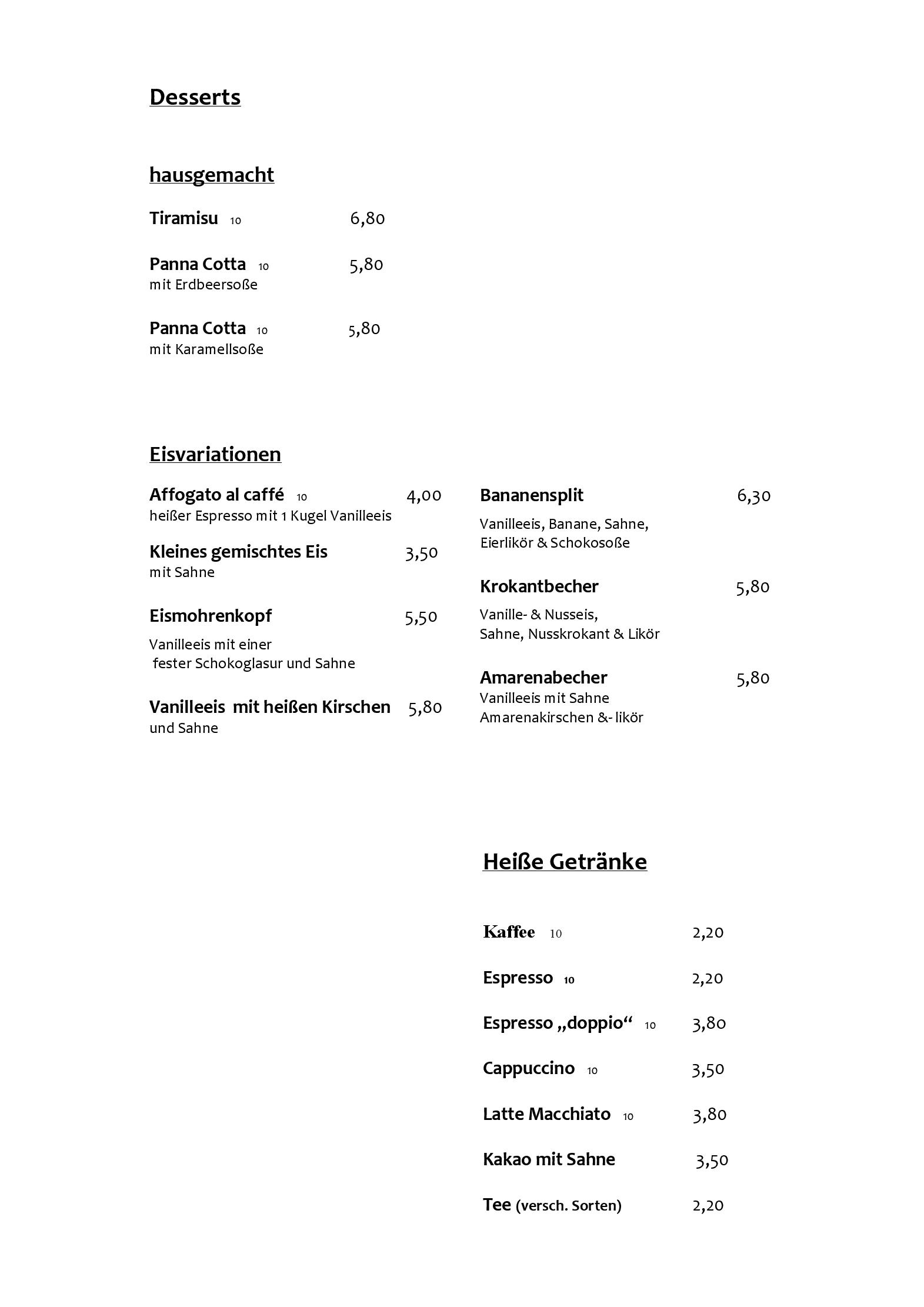 Speisekarte Pizzeria Costa Verde in Gerolstein, Seite 8