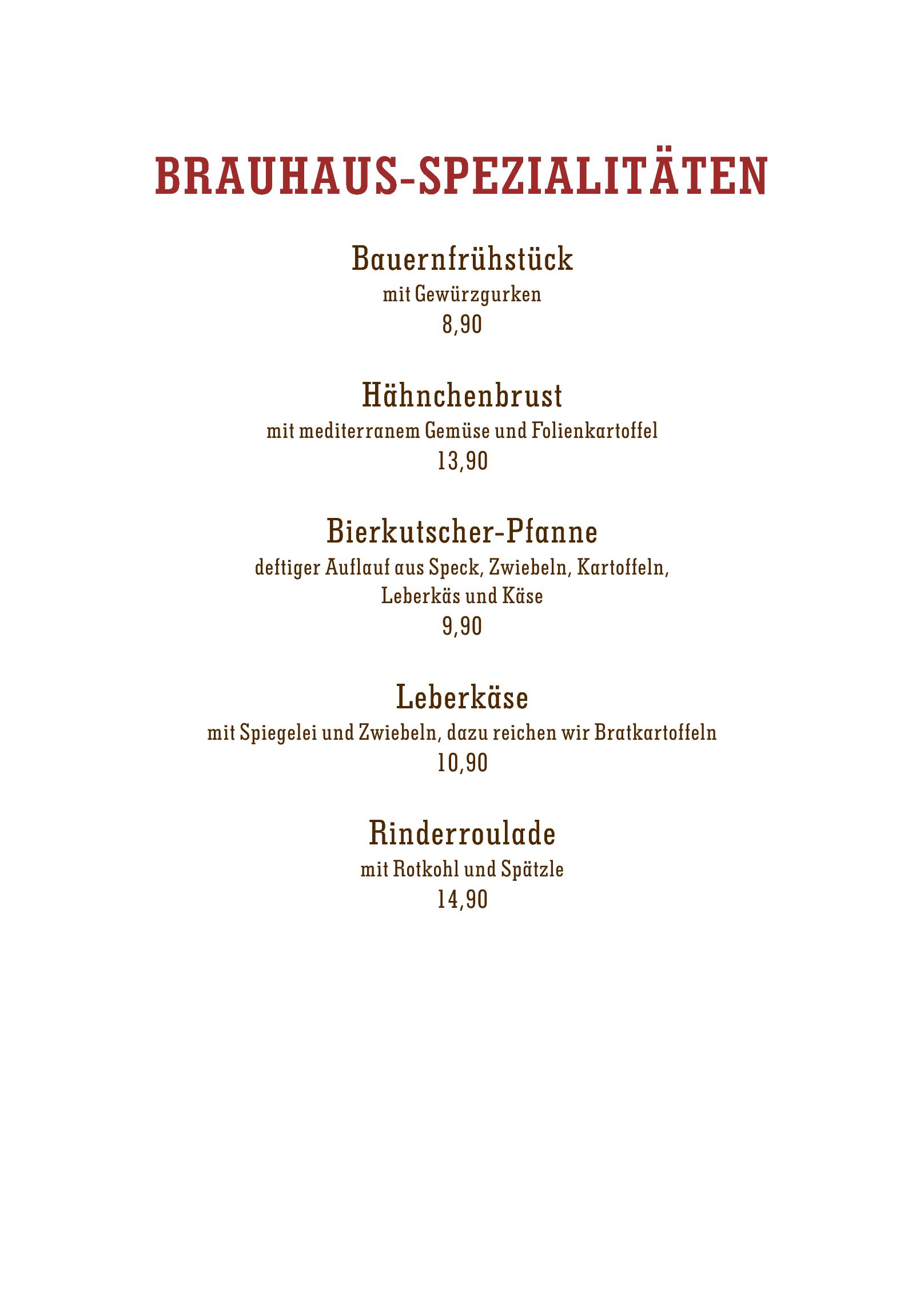 Speisekarte Landhotel & Brauhaus Prignitzer Hof in Pritzwalk, Seite 4