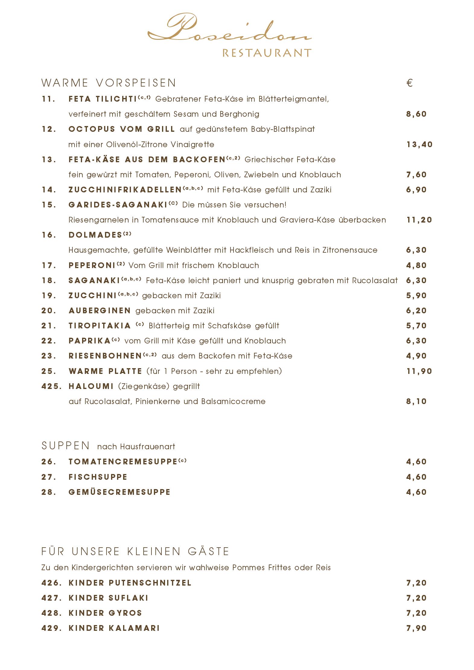 Speisekarte Restaurant Poseidon in Ingolstadt, Seite 2