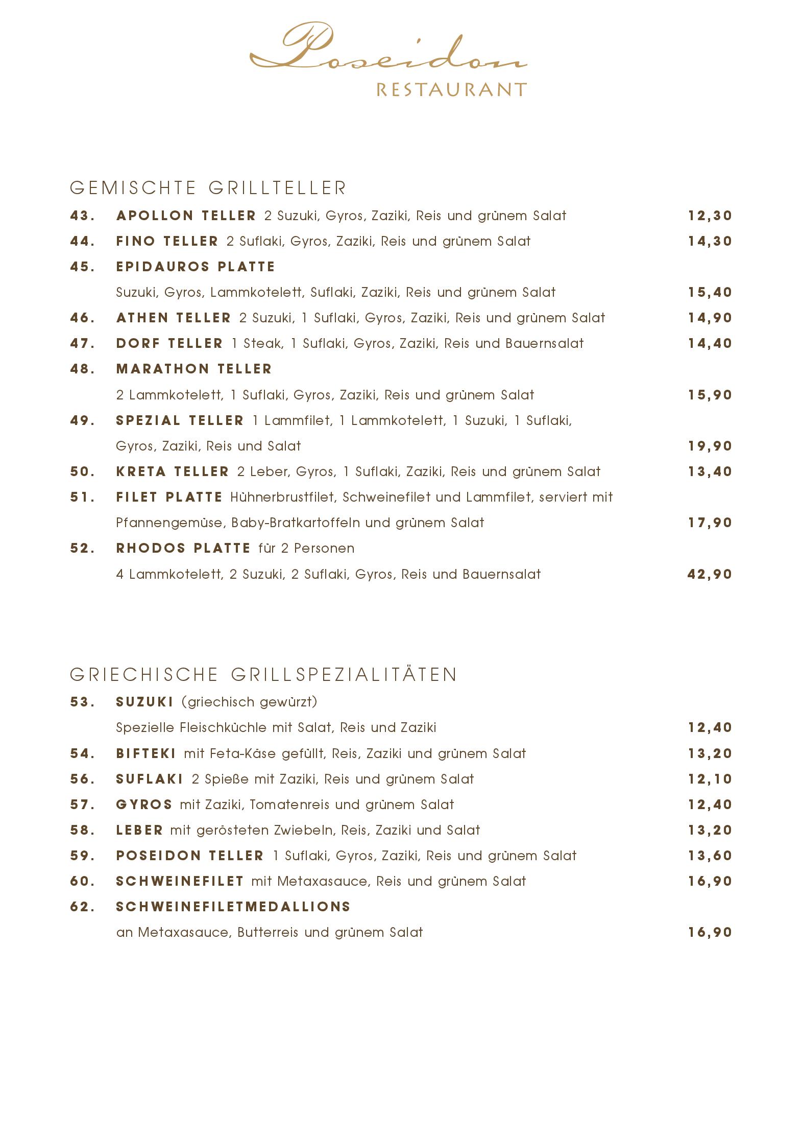 Speisekarte Restaurant Poseidon in Ingolstadt, Seite 4